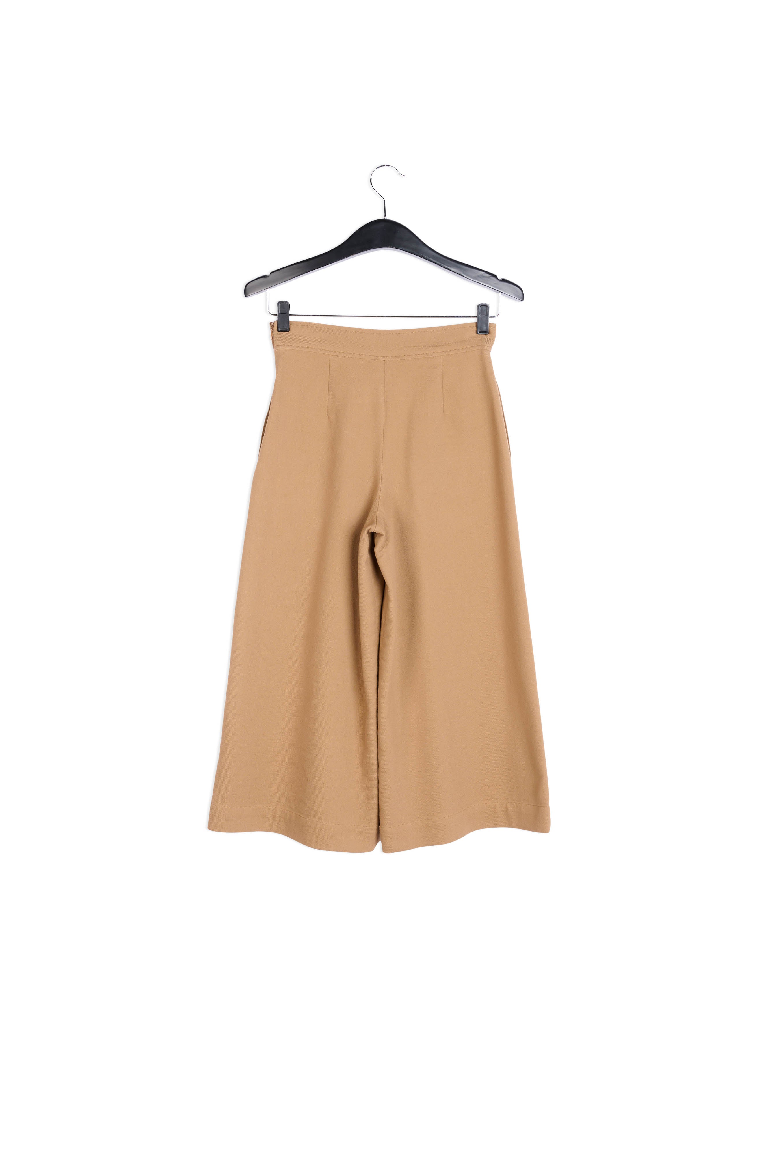 Bruine cropped broek met wijde pijpen RE—SSENTIEL | Essentiel second hand