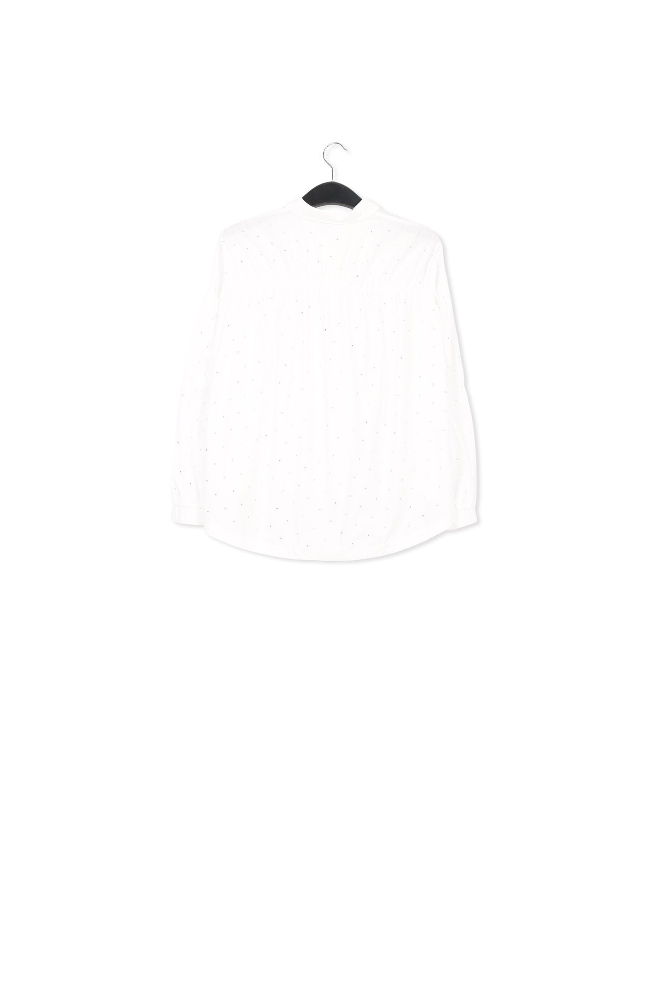 Wit oversized hemd van popeline met stras RE—SSENTIEL | Essentiel second hand