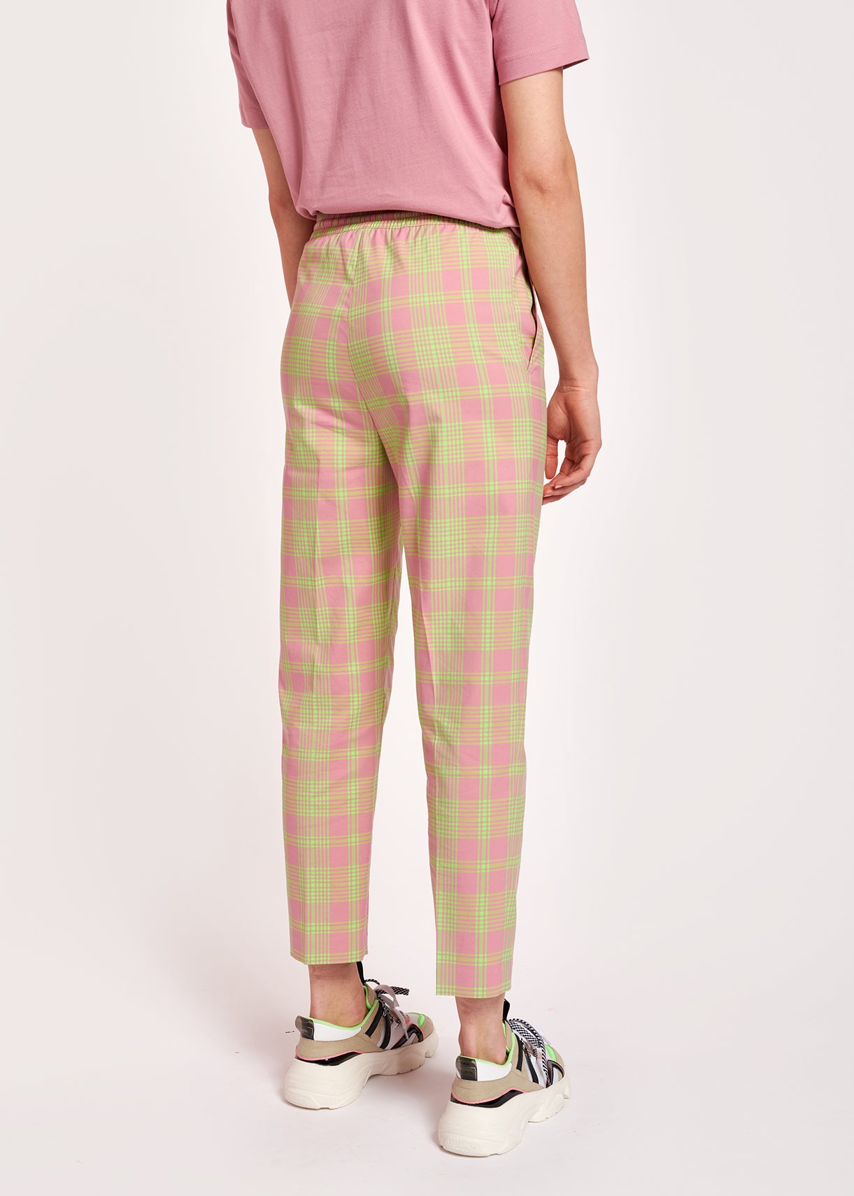 Pantalon tartan vieux rose RE—SSENTIEL | Essentiel second hand
