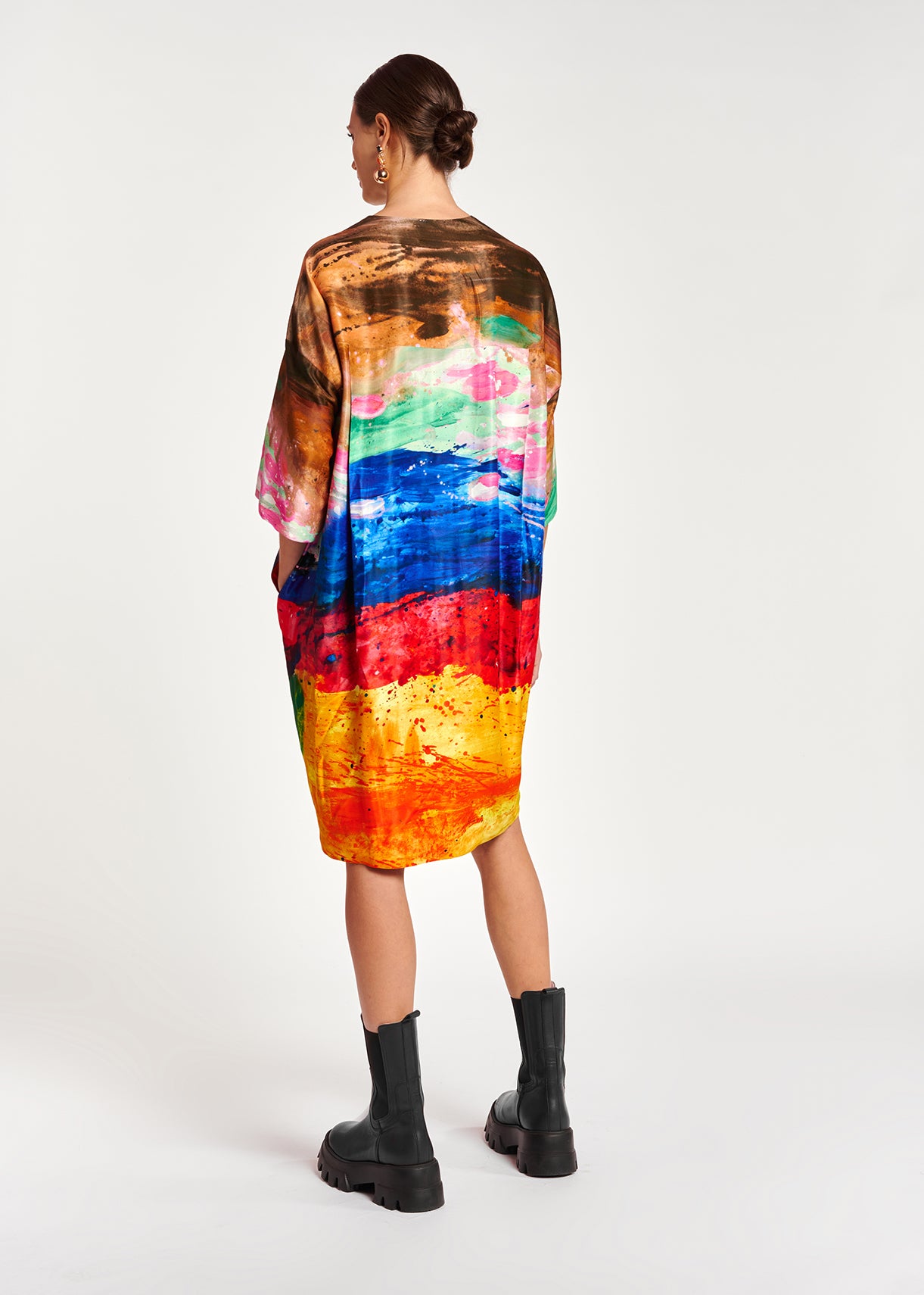 Multicolor paint brush print mini dress RE—SSENTIEL | Essentiel second hand