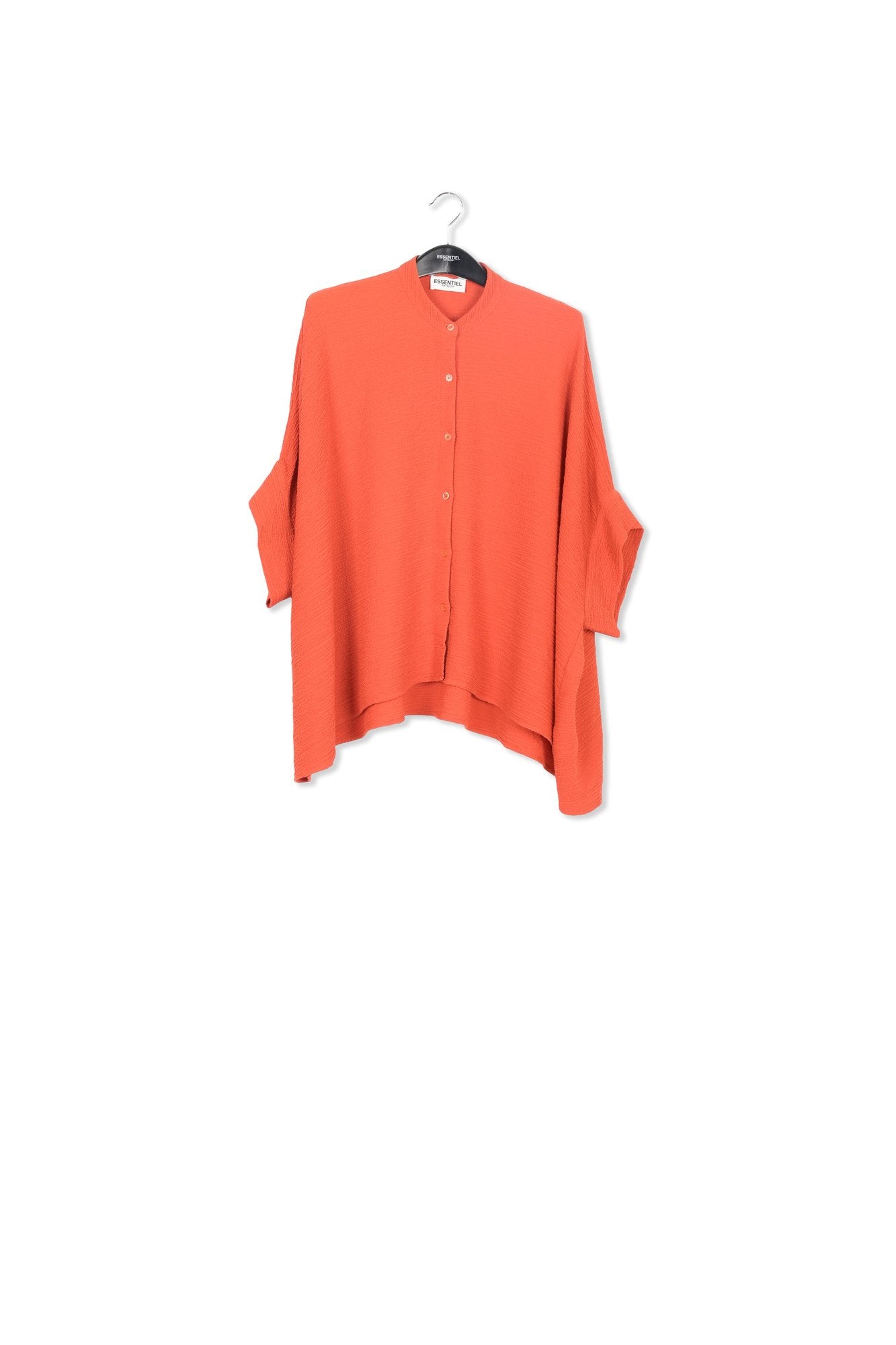 Orange boxy-cut seersucker shirt RE—SSENTIEL | Essentiel second hand