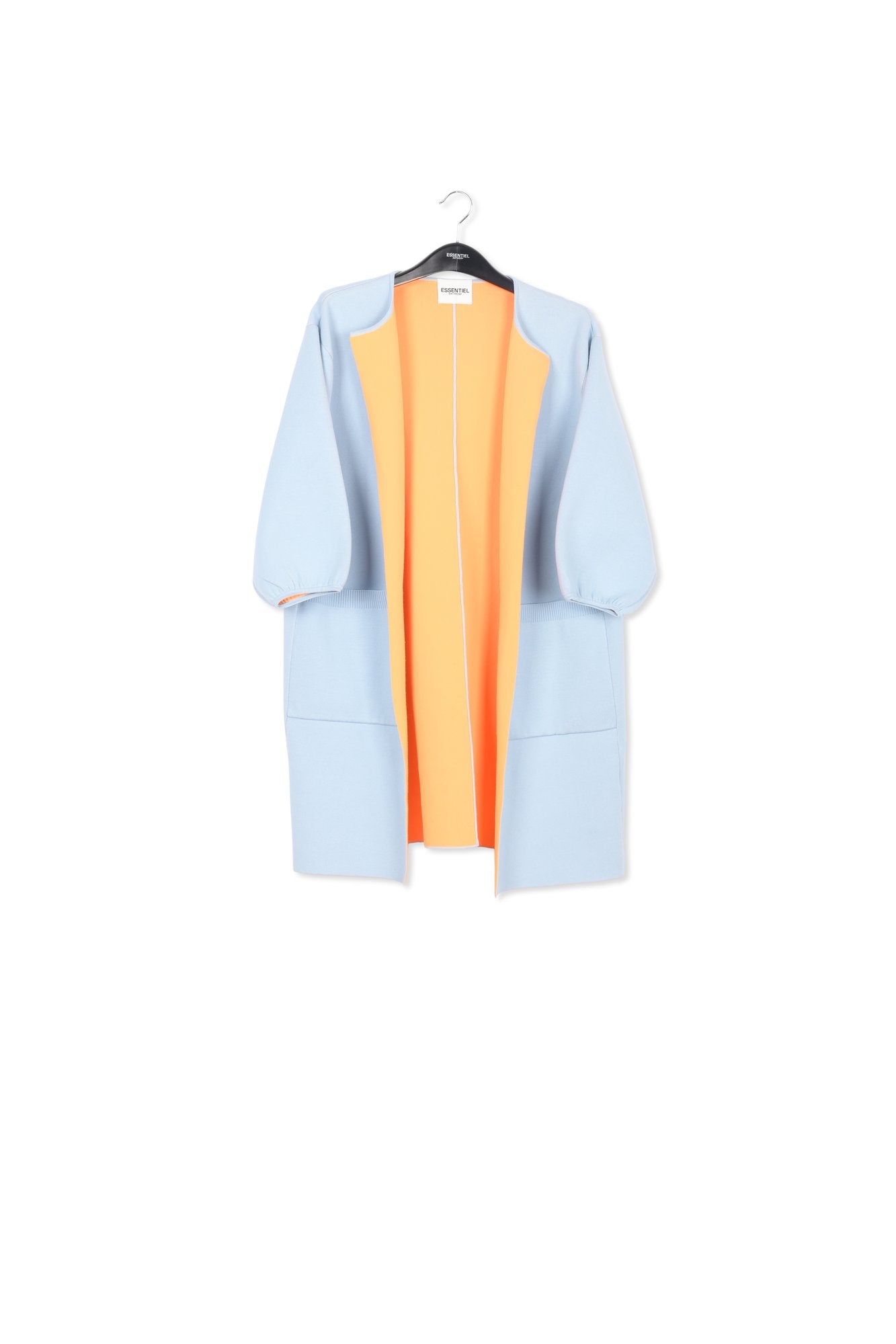 Light blue oversized knit coat RE—SSENTIEL | Essentiel second hand