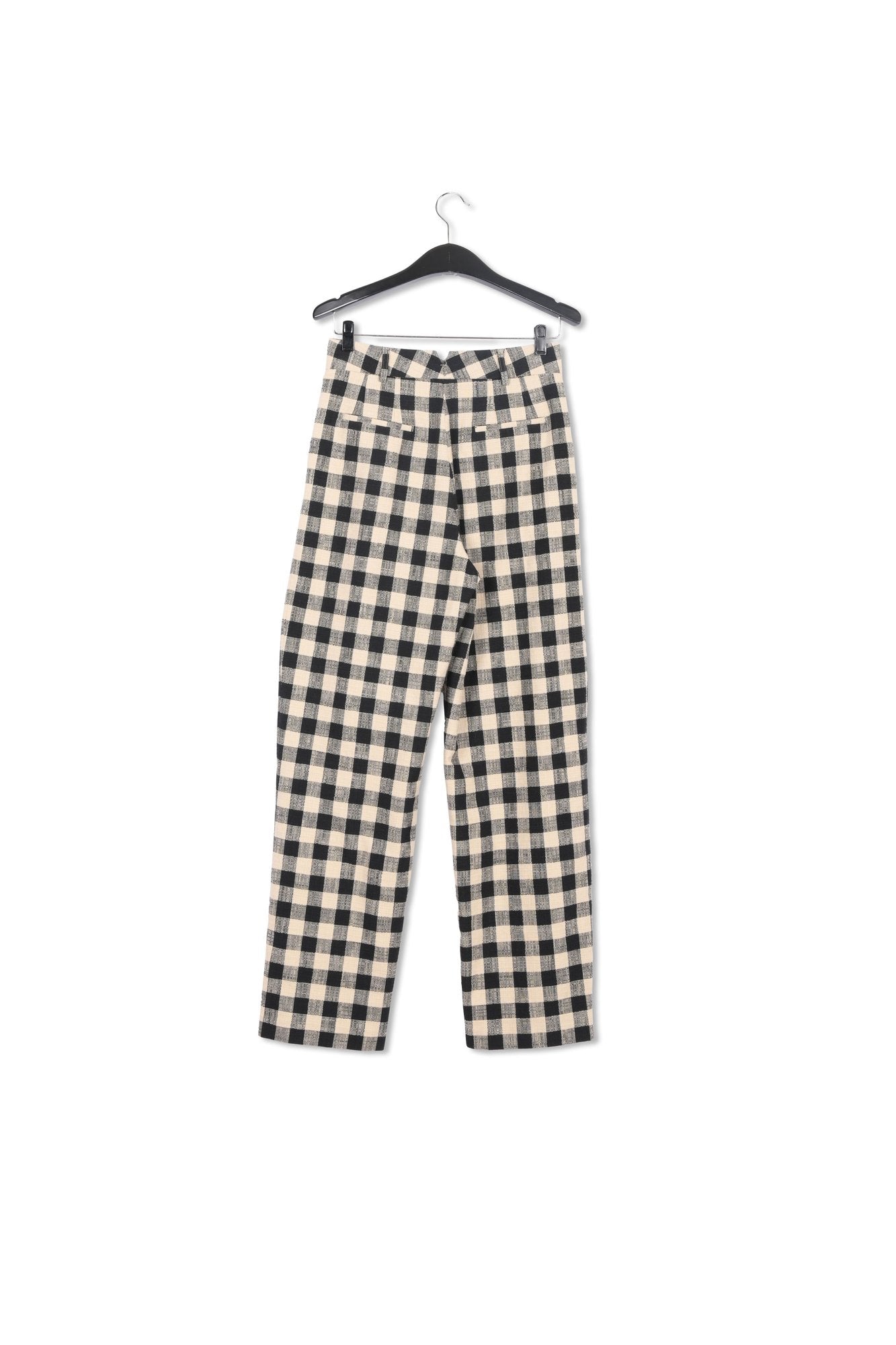 Black and beige checkered relaxed-fit pants RE—SSENTIEL | Essentiel second hand