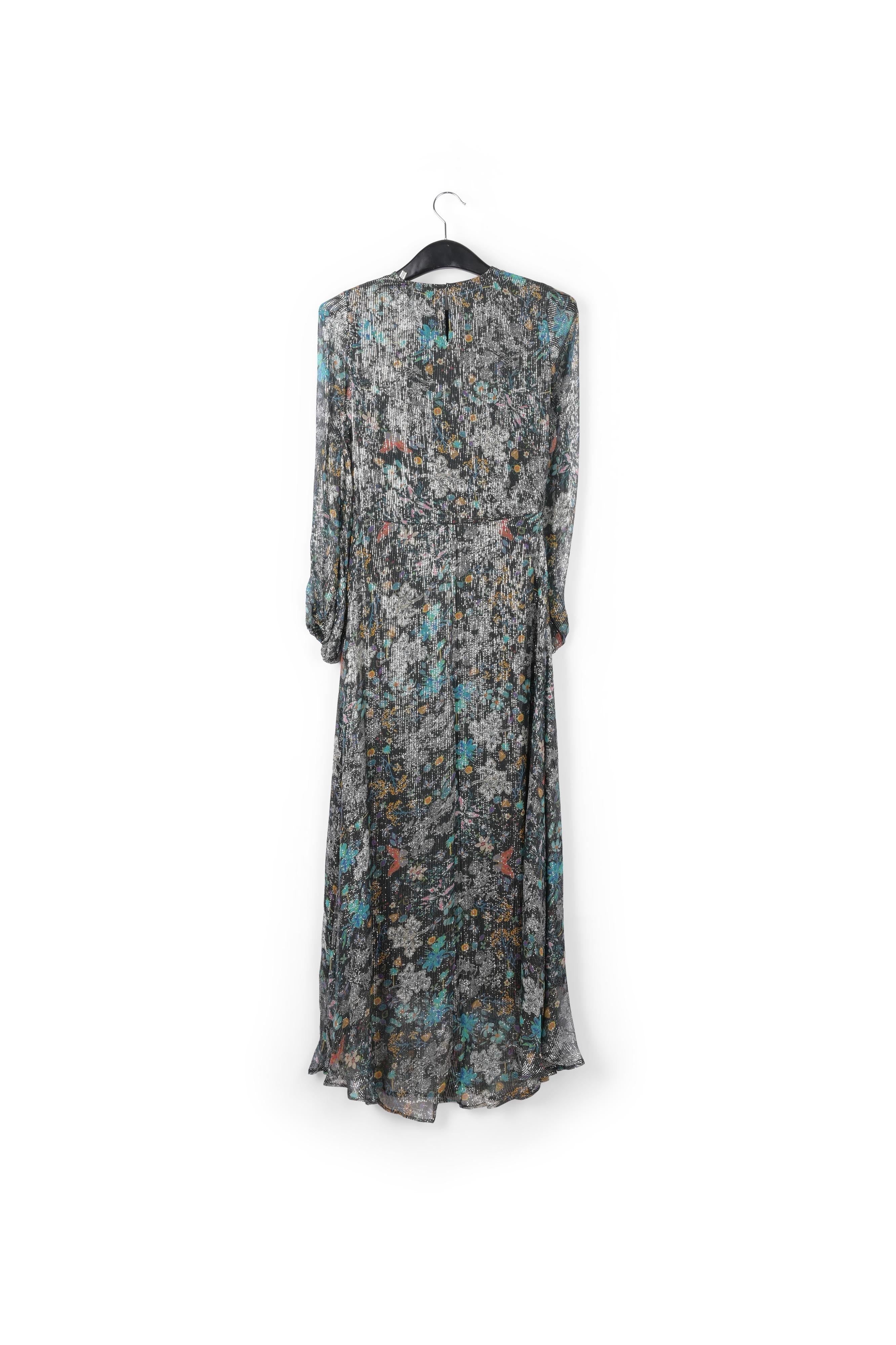 Robe midi asymétrique à imprimé floral foncé RE—SSENTIEL | Essentiel second hand
