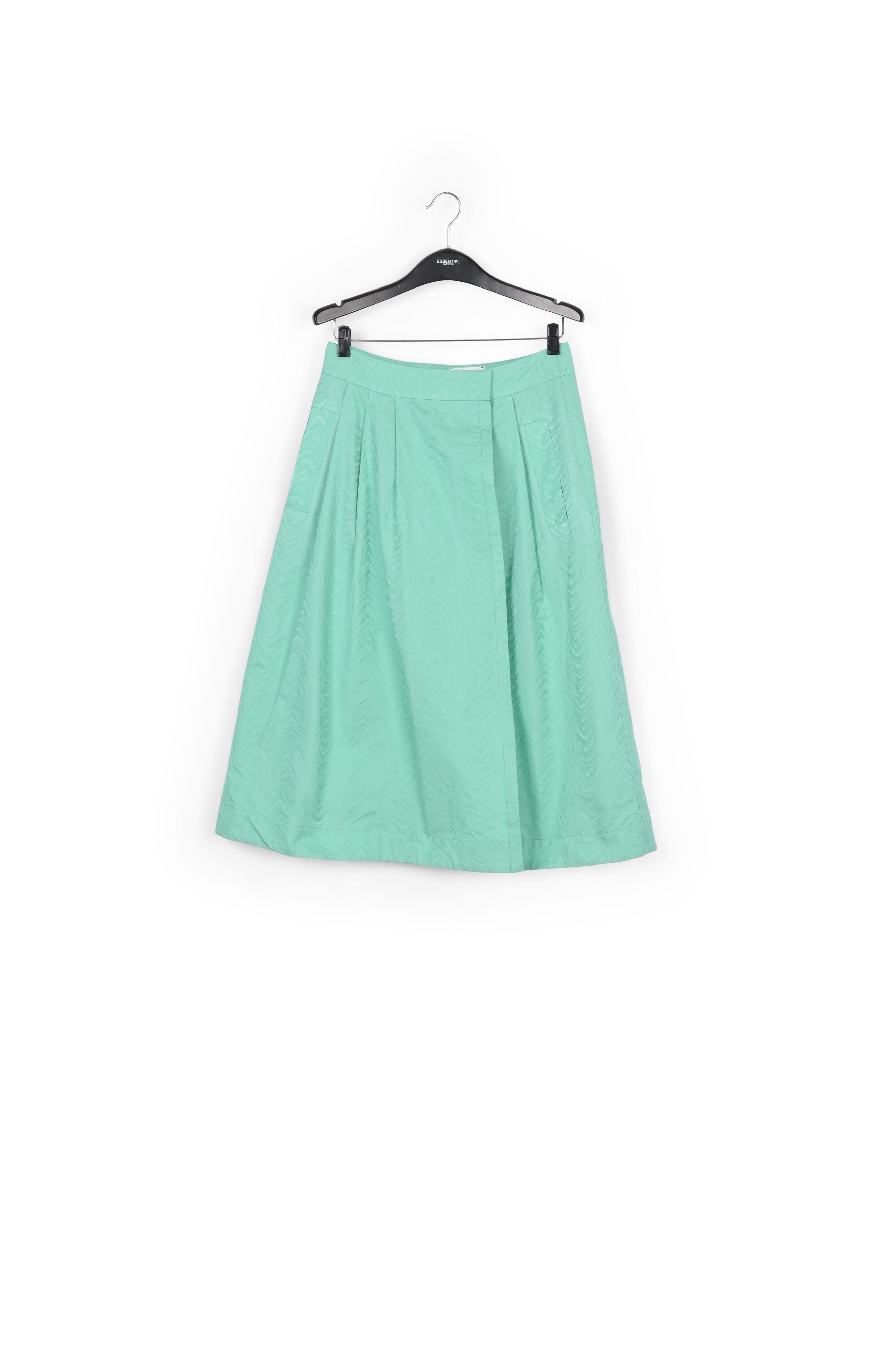 Turquoise jacquard midi-length wrap skirt RE—SSENTIEL | Essentiel second hand