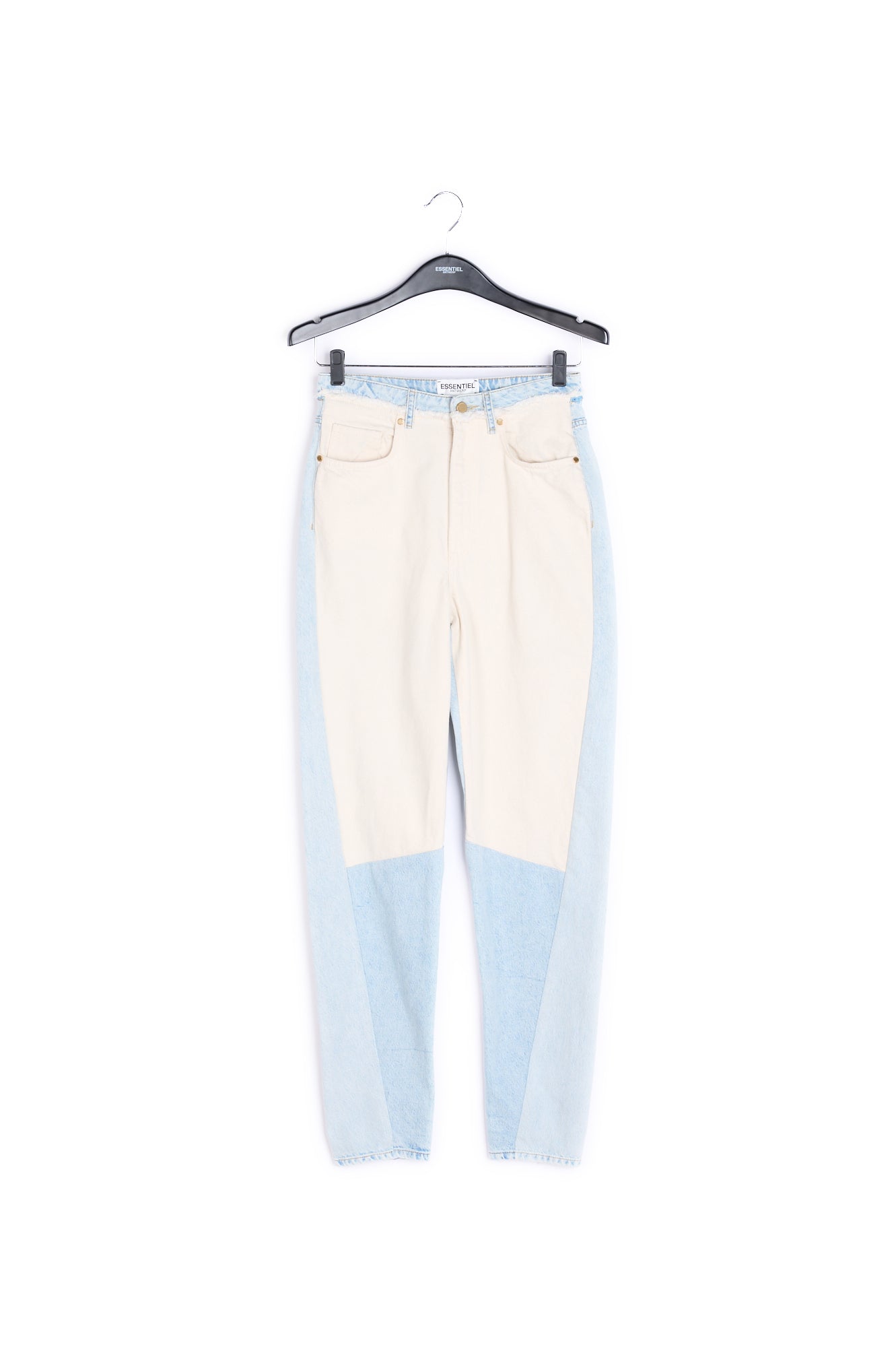 Off-white and light blue patchwork jeans RE—SSENTIEL | Essentiel second hand