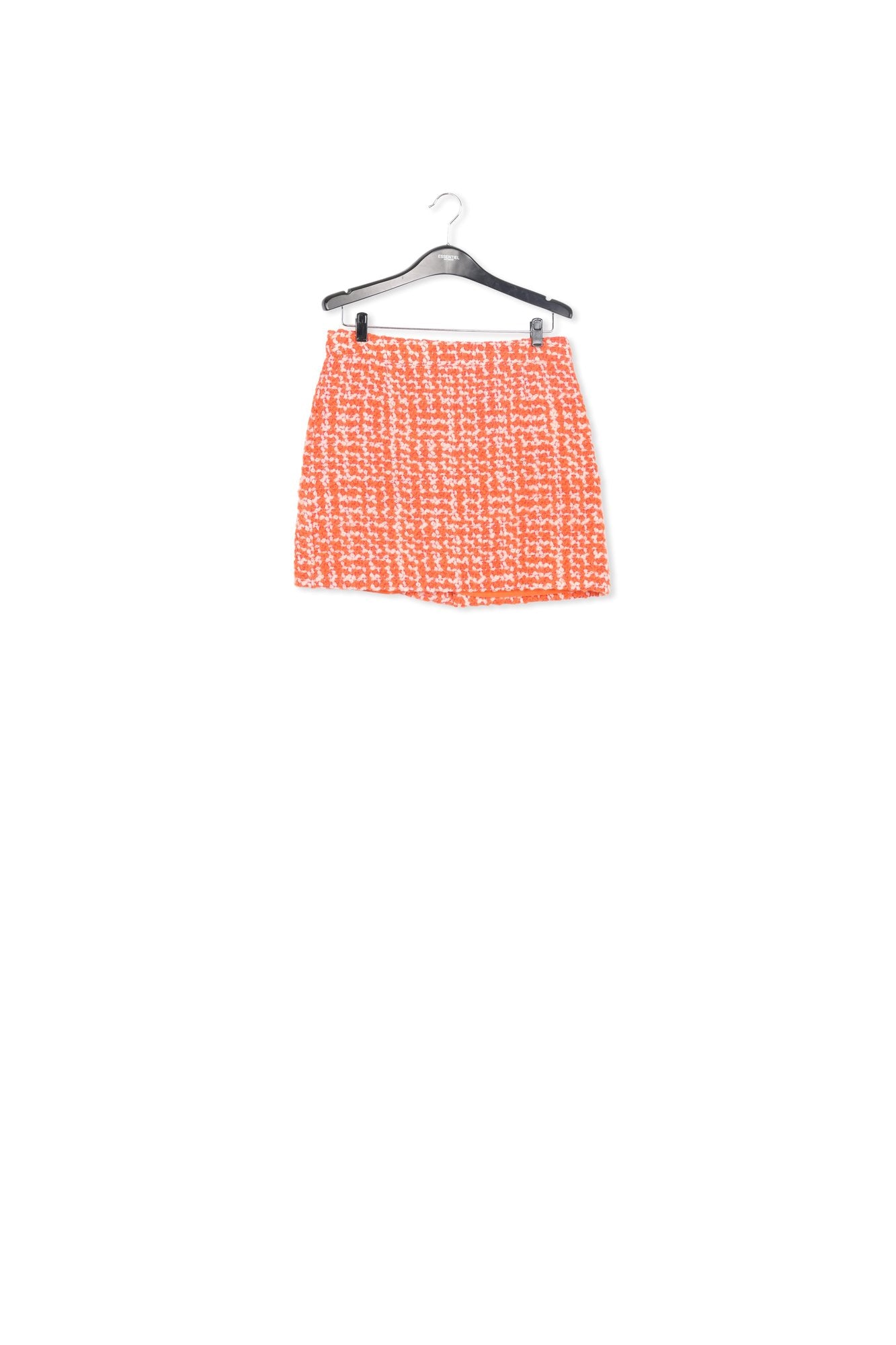 Orange and peach wool-blend tweed mini skirt RE—SSENTIEL | Essentiel second hand