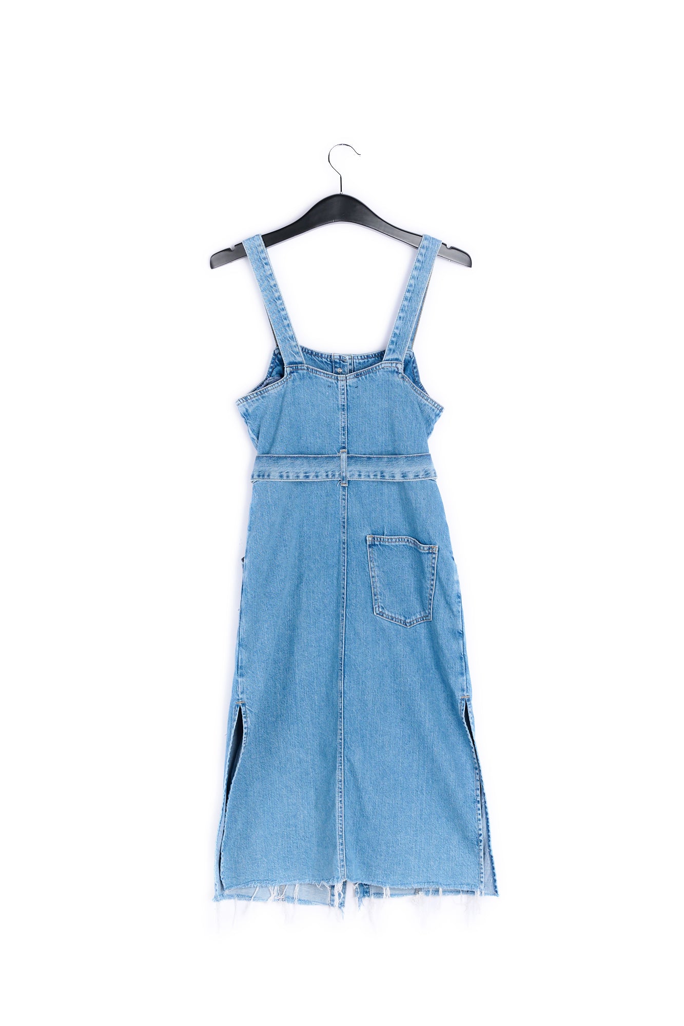 Dark blue belted denim mini dress RE—SSENTIEL | Essentiel second hand