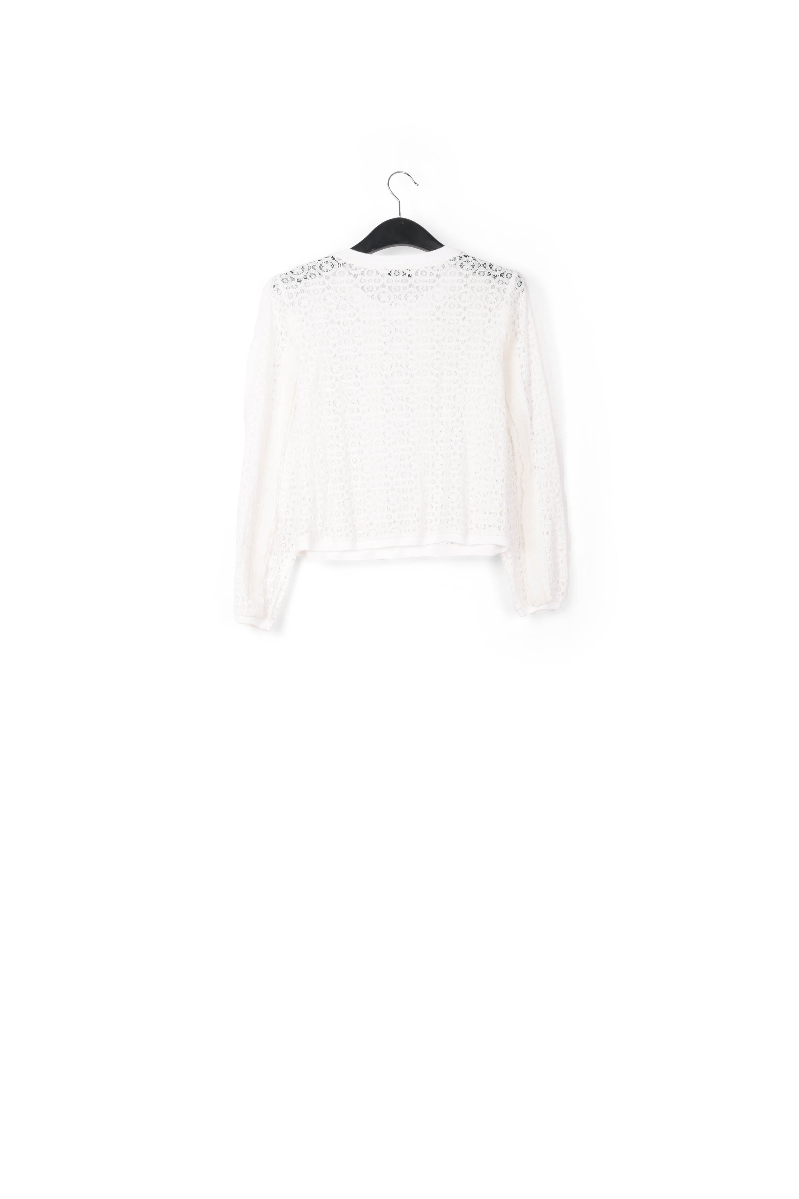 Off-white lace top with ruffles RE—SSENTIEL | Essentiel second hand