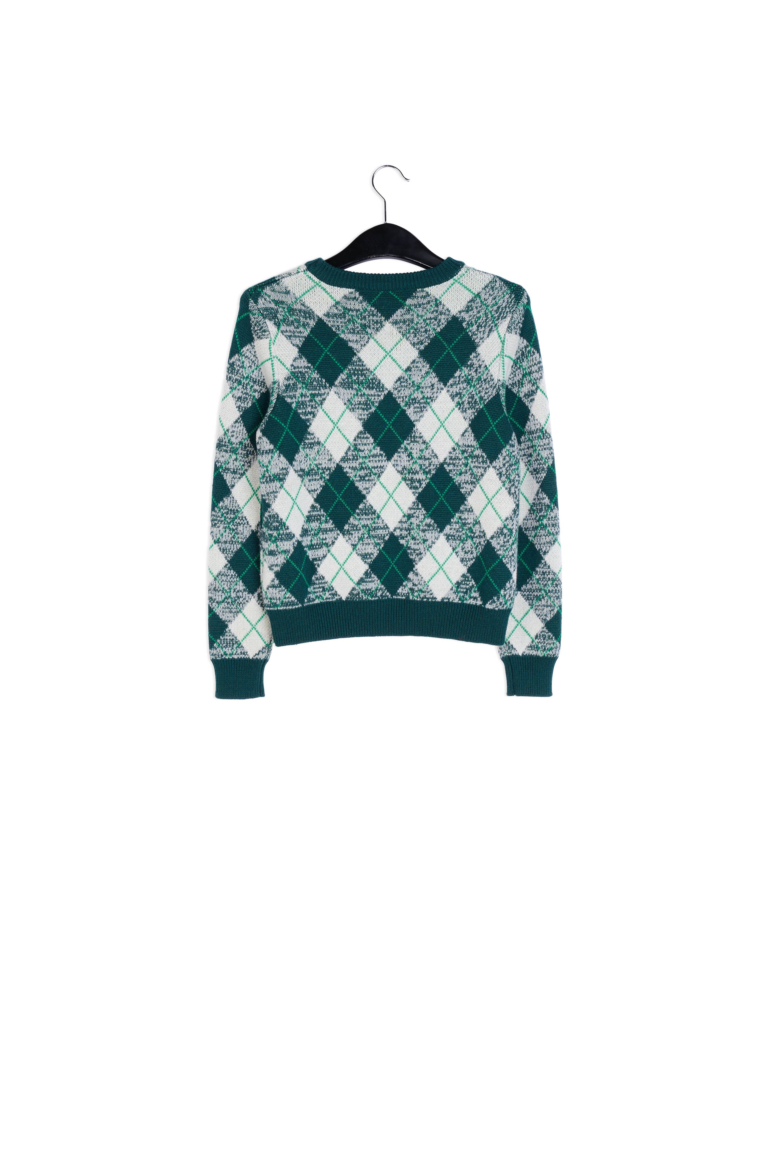 Donkergroene en witte diamanten trui RE—SSENTIEL | Essentiel second hand