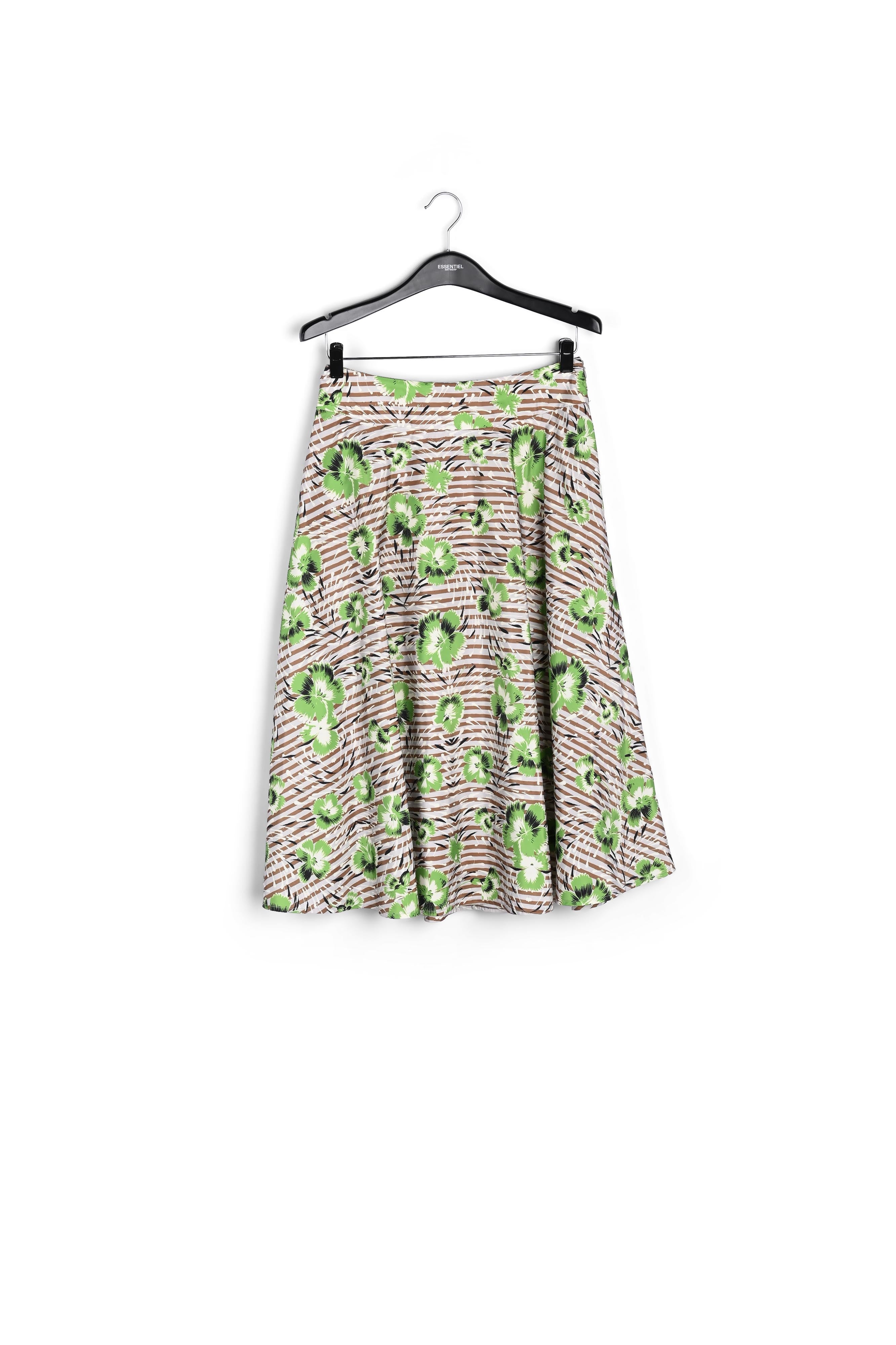 Stripe and red floral print A-line skirt RE—SSENTIEL | Essentiel second hand