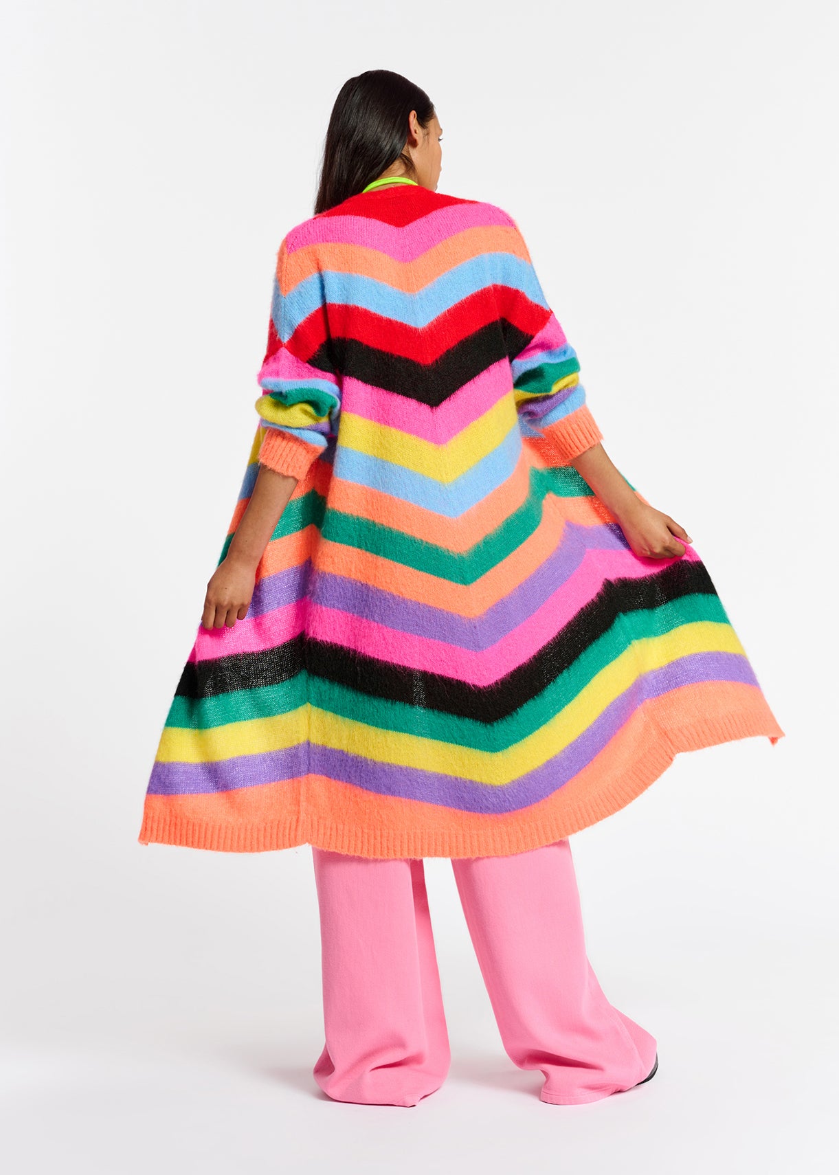 Multicolor striped midi-length cardigan RE—SSENTIEL | Essentiel second hand