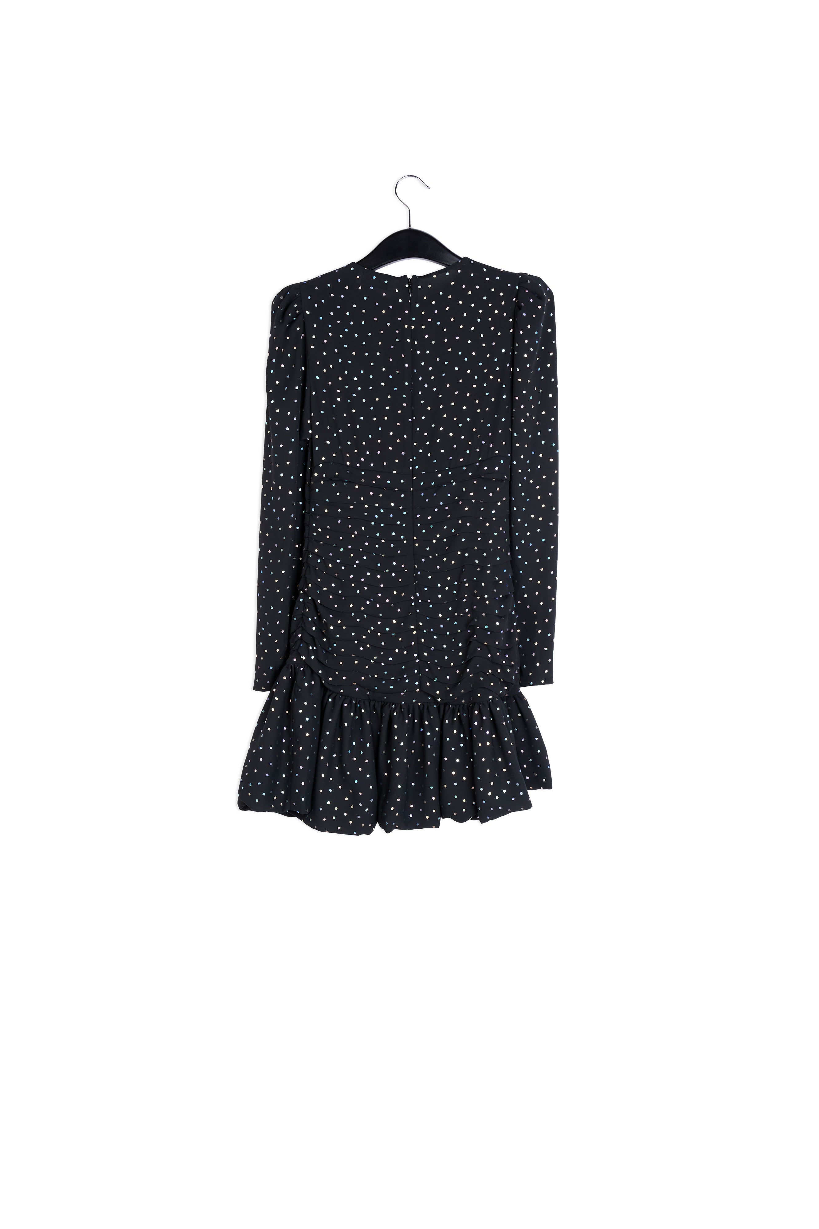 Black mini dress with holographic polka dots RE—SSENTIEL | Essentiel second hand
