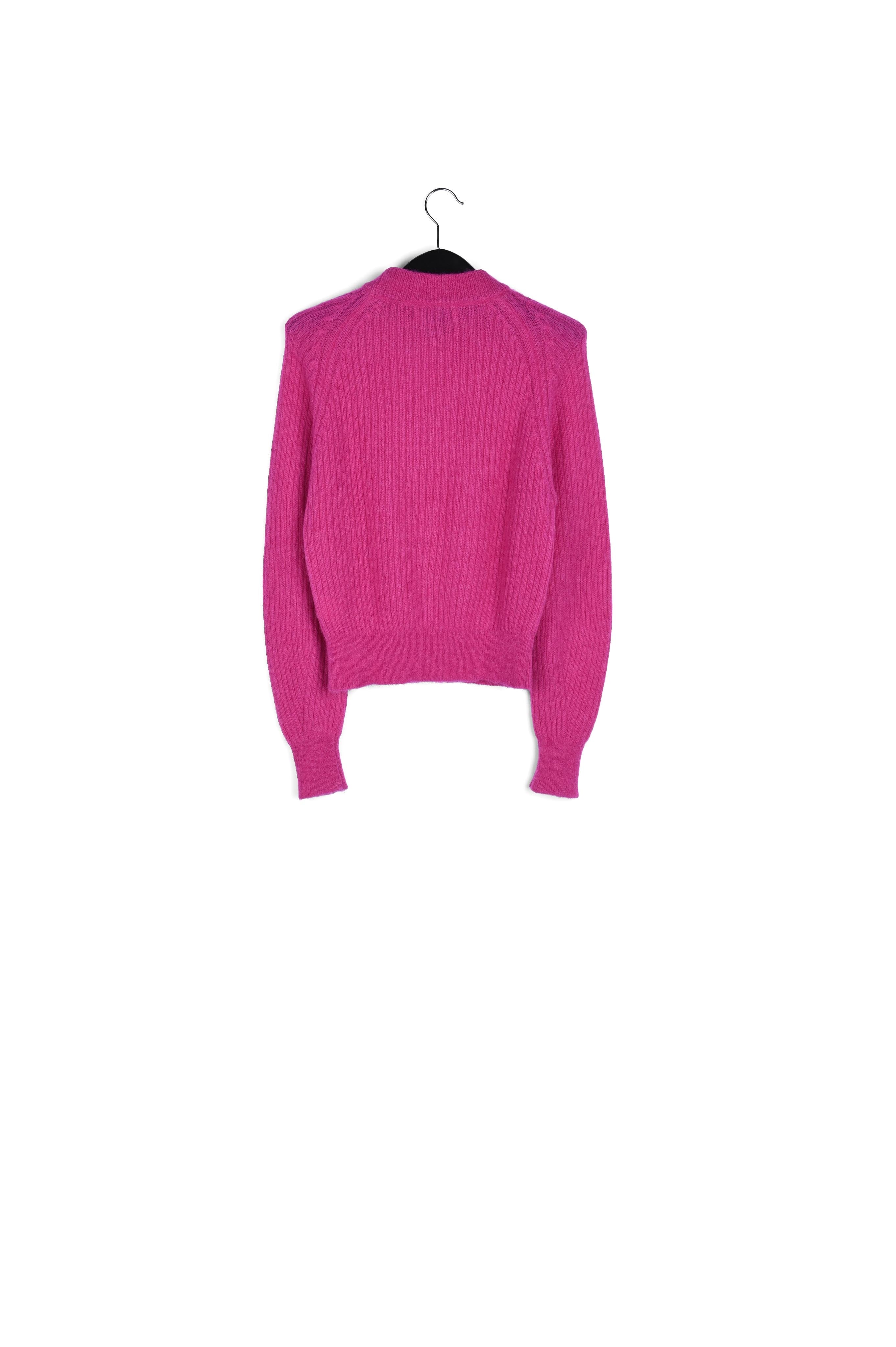 Fuchsia fitted knit sweater RE—SSENTIEL | Essentiel second hand