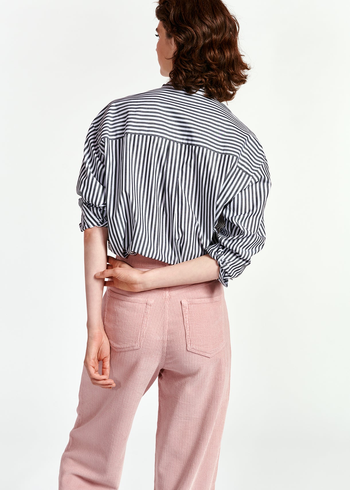 Pastel pink soft corduroy wide leg pants RE—SSENTIEL | Essentiel second hand