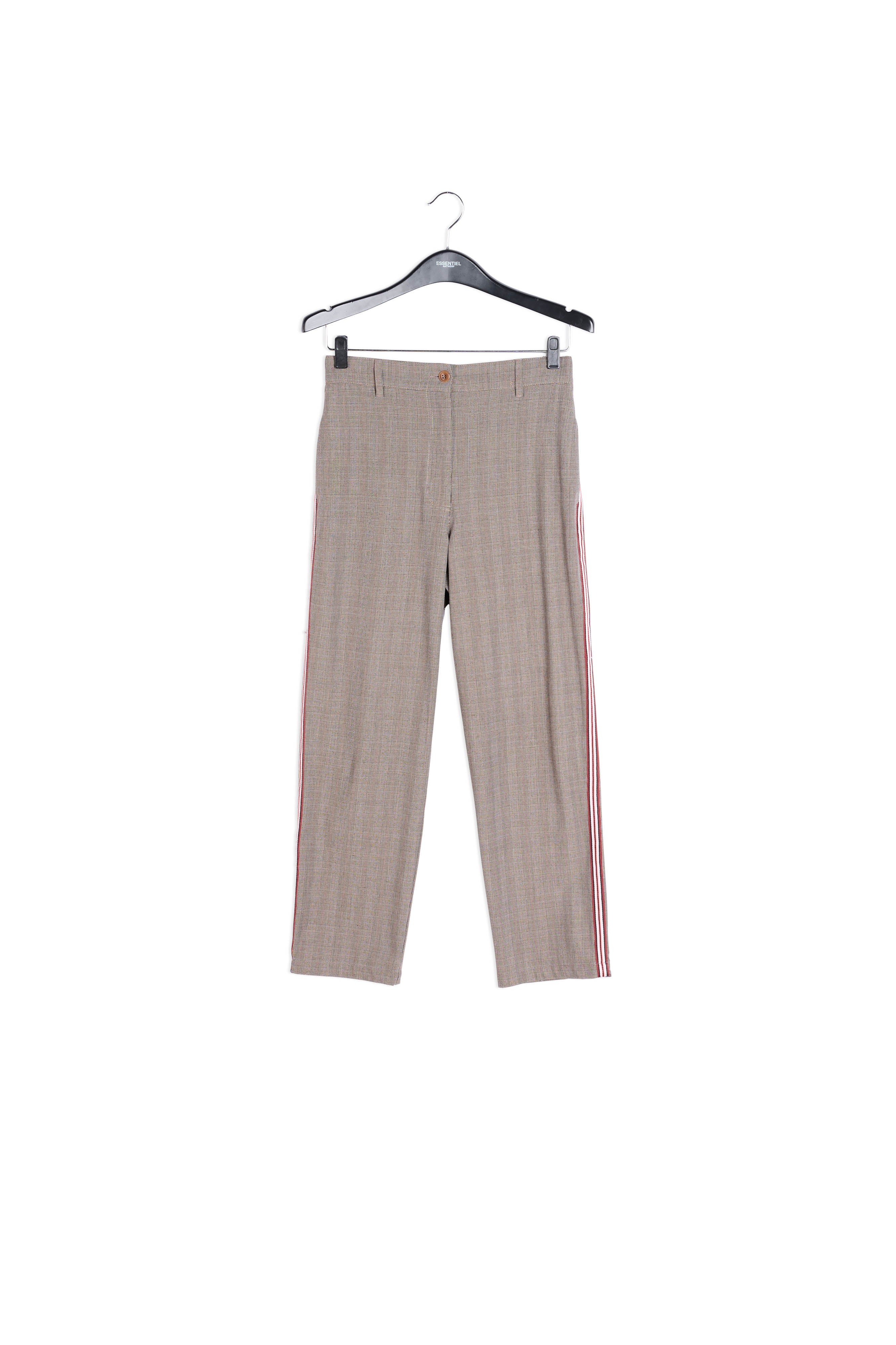 Lichtgrijze, geklede broek met ruitjes RE—SSENTIEL | Essentiel second hand