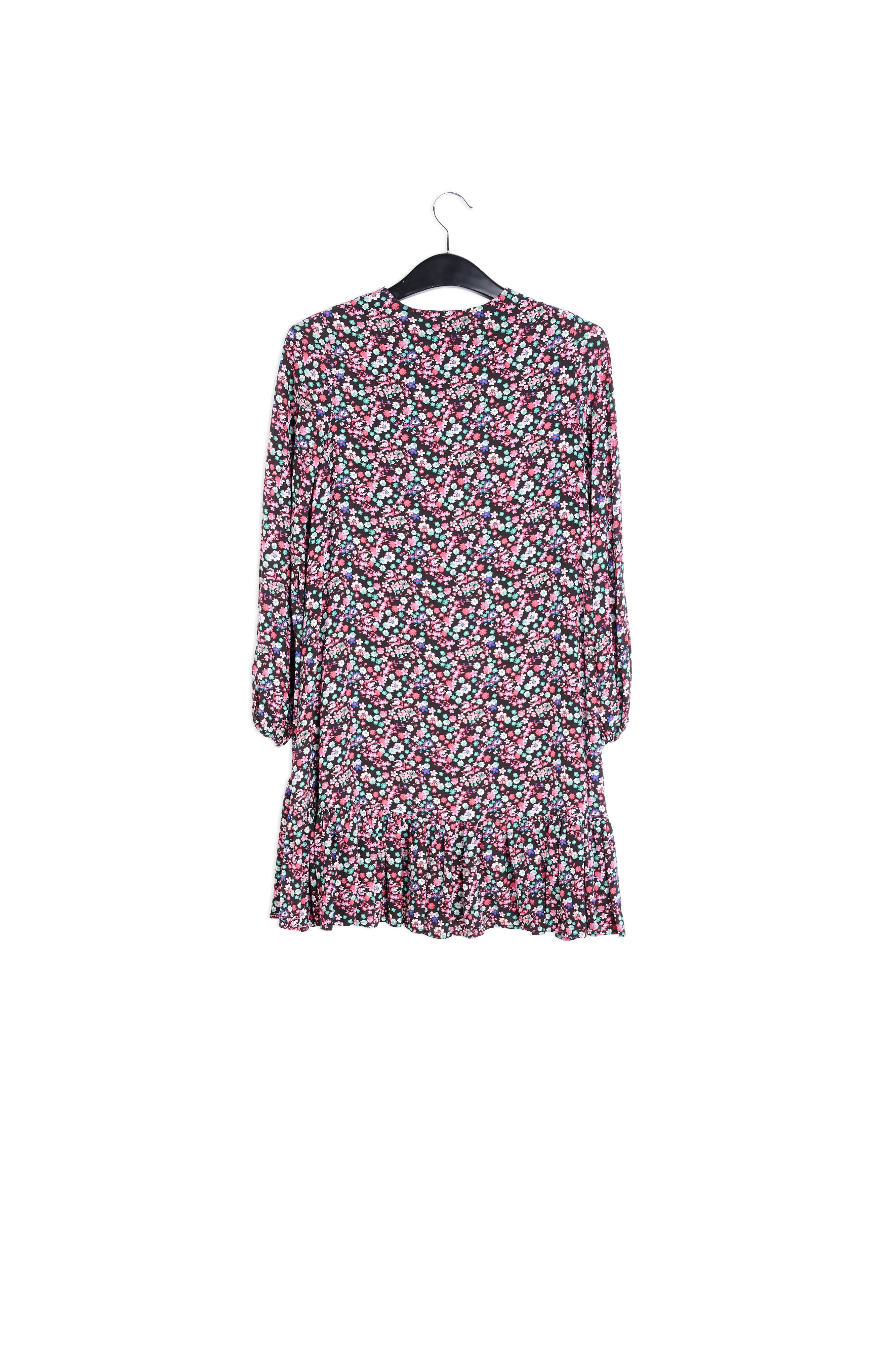 Black floral-print mini dress RE—SSENTIEL | Essentiel second hand