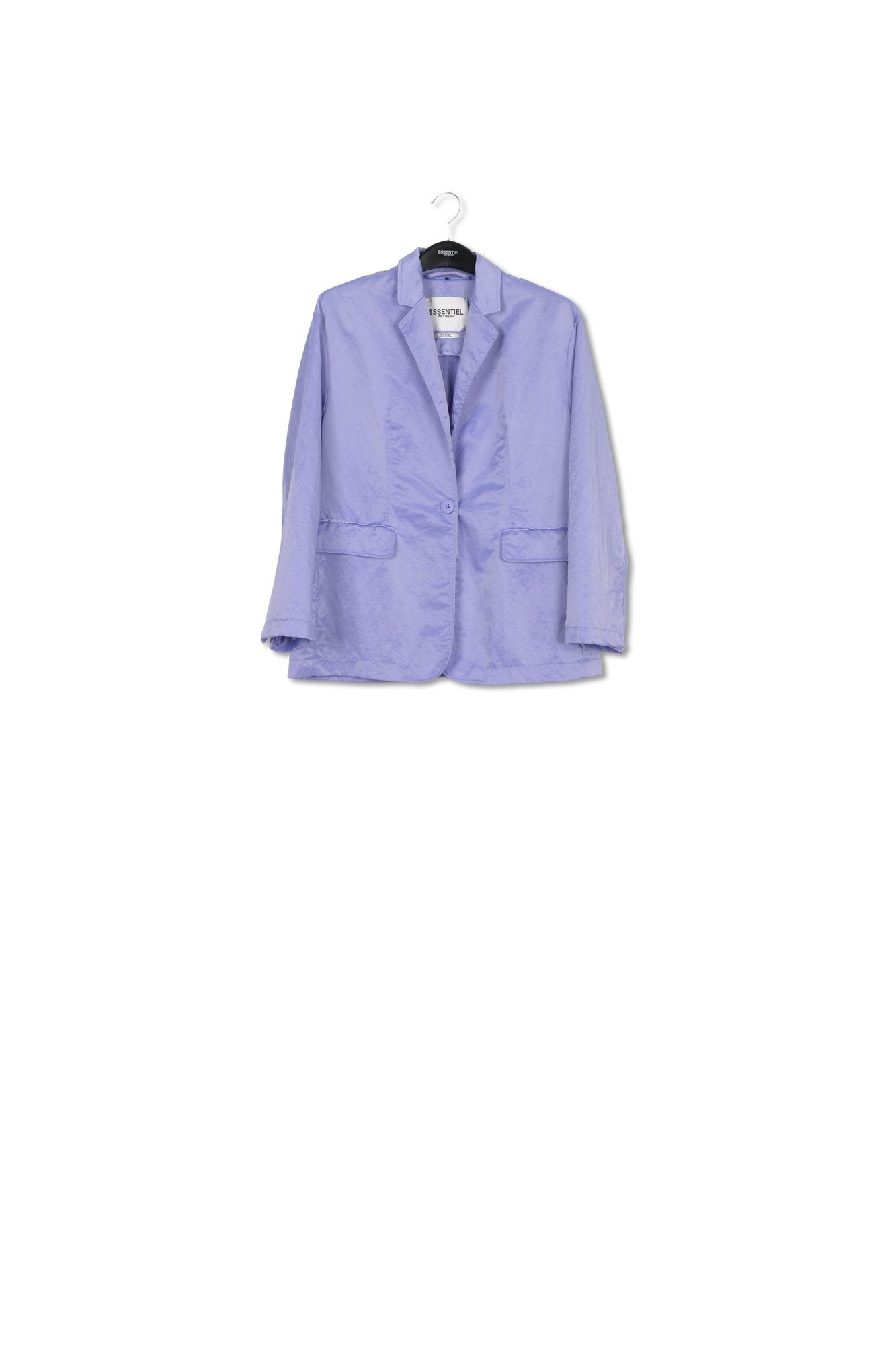 Light blue single-breasted satin blazer RE—SSENTIEL | Essentiel second hand