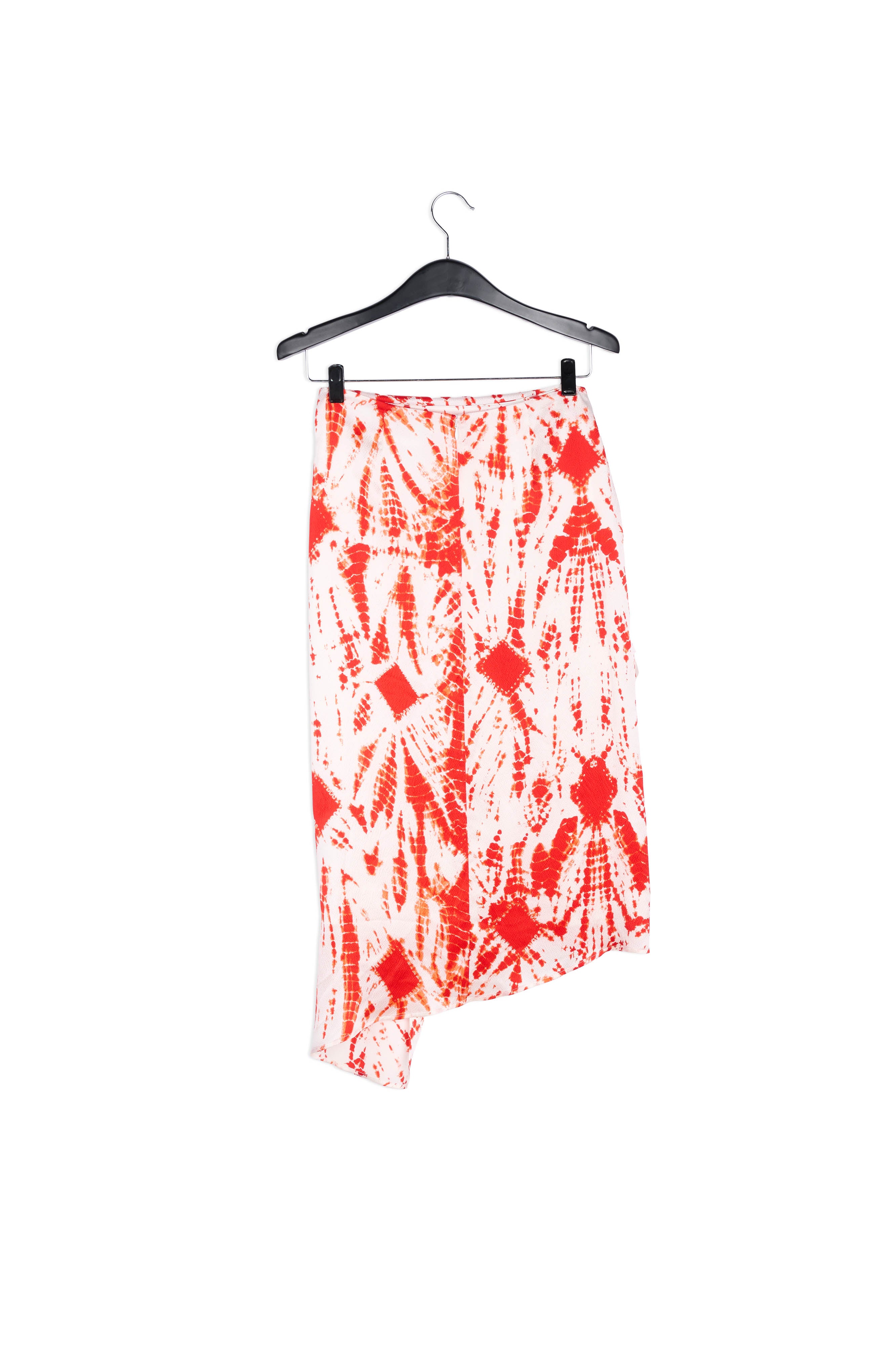 Jupe midi en soie tie-dye blanc cassé et vert RE—SSENTIEL | Essentiel second hand