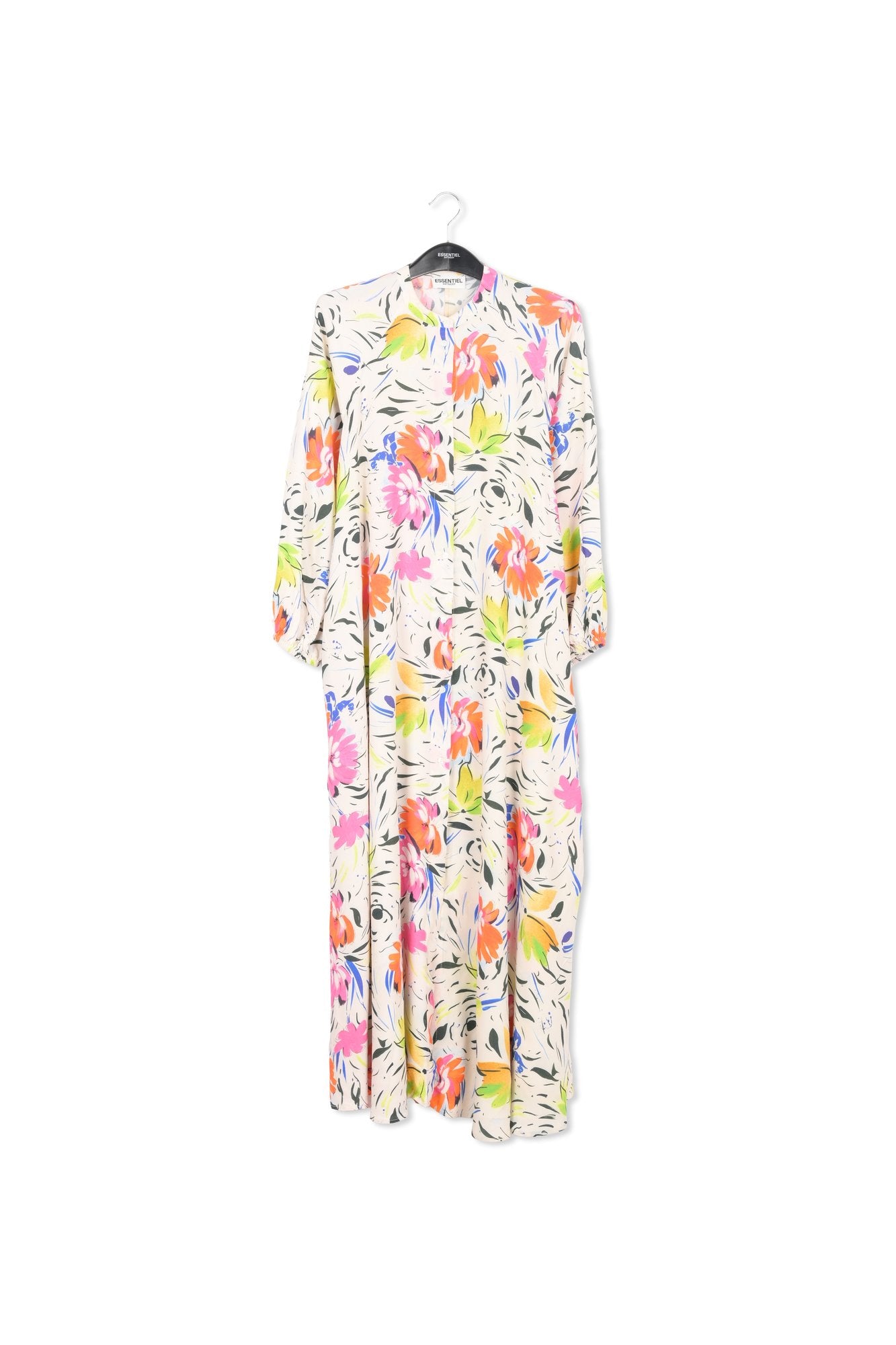 Off-white floral print maxi dress RE—SSENTIEL | Essentiel second hand
