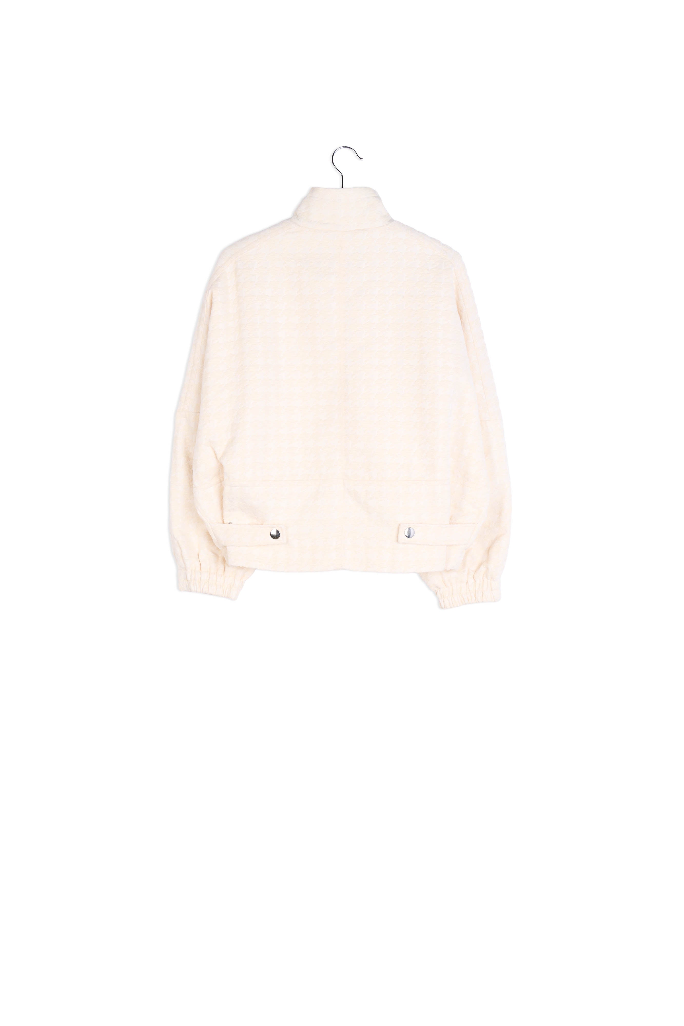 Off-white houndstooth jacquard bomber jacket RE—SSENTIEL | Essentiel second hand