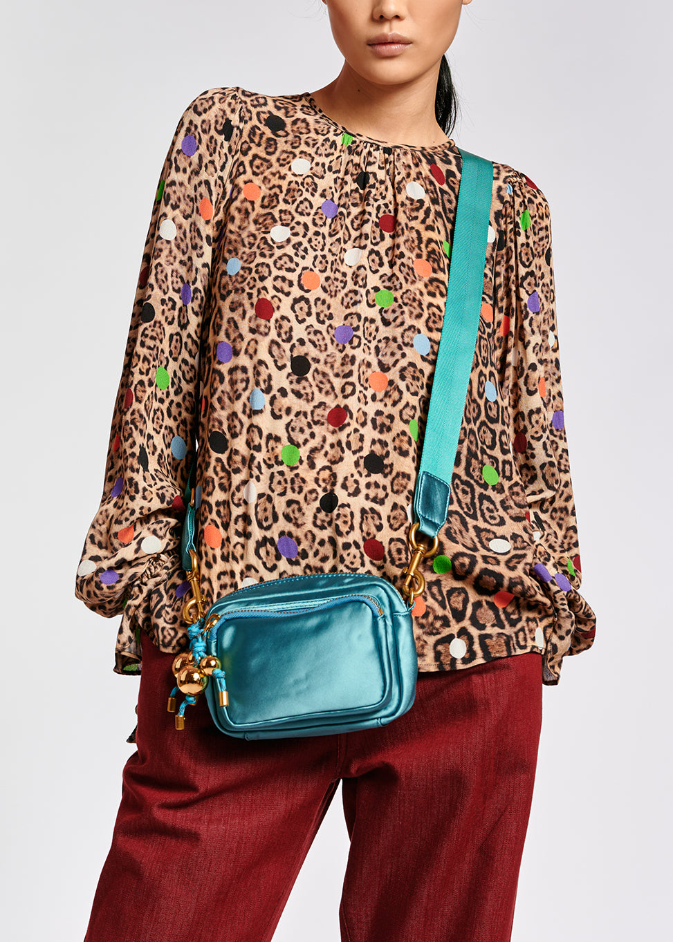 Leopard print and dots loose-fit top RE—SSENTIEL | Essentiel second hand