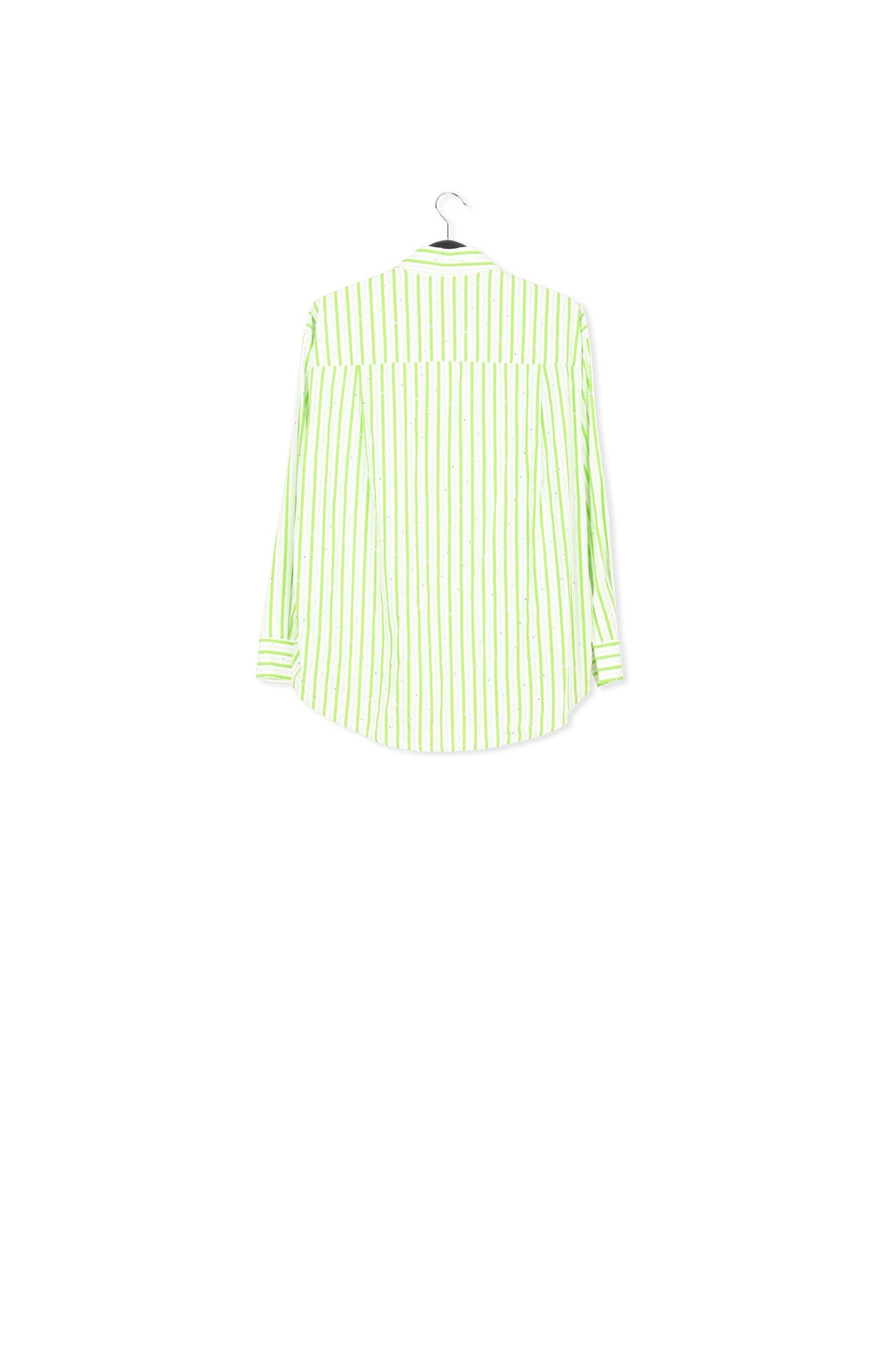 White and green striped cotton shirt with rhinestone embellishments RE—SSENTIEL | Essentiel second hand