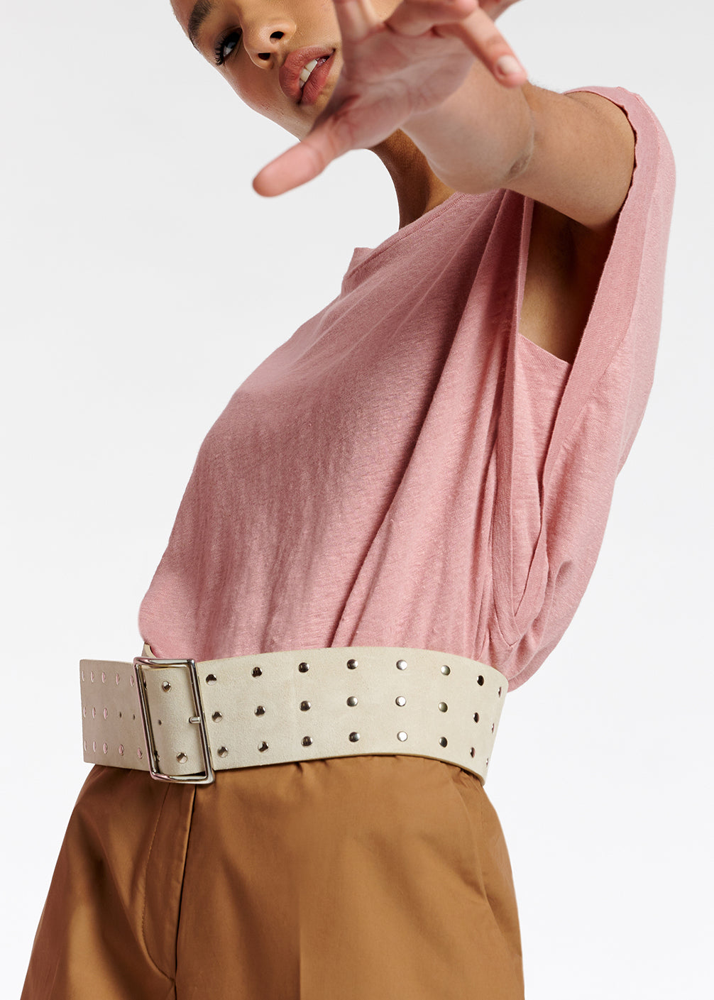 T-shirt en lin rose clair RE—SSENTIEL | Essentiel second hand