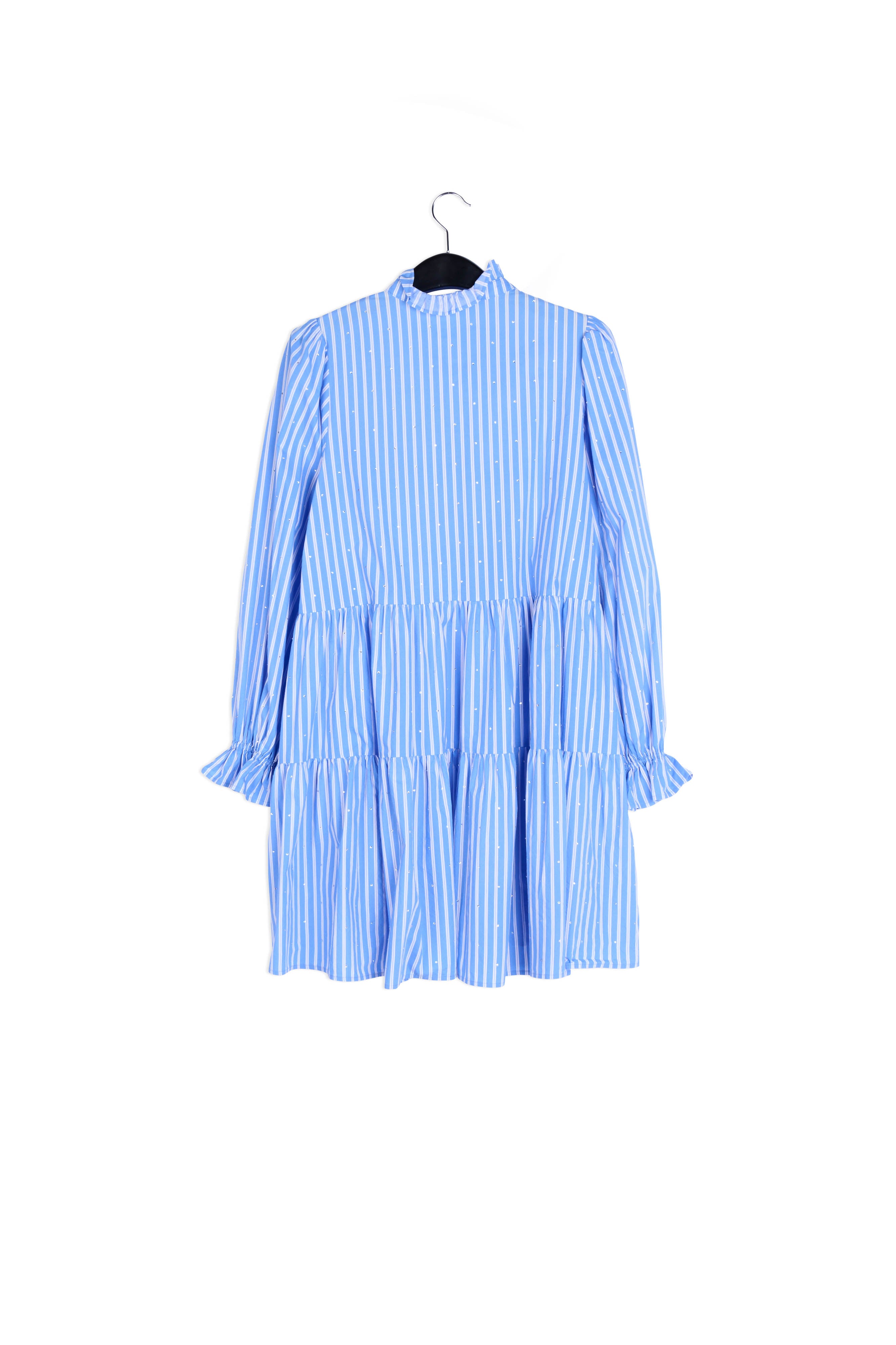 Light blue striped cotton-poplin mini dress RE—SSENTIEL | Essentiel second hand