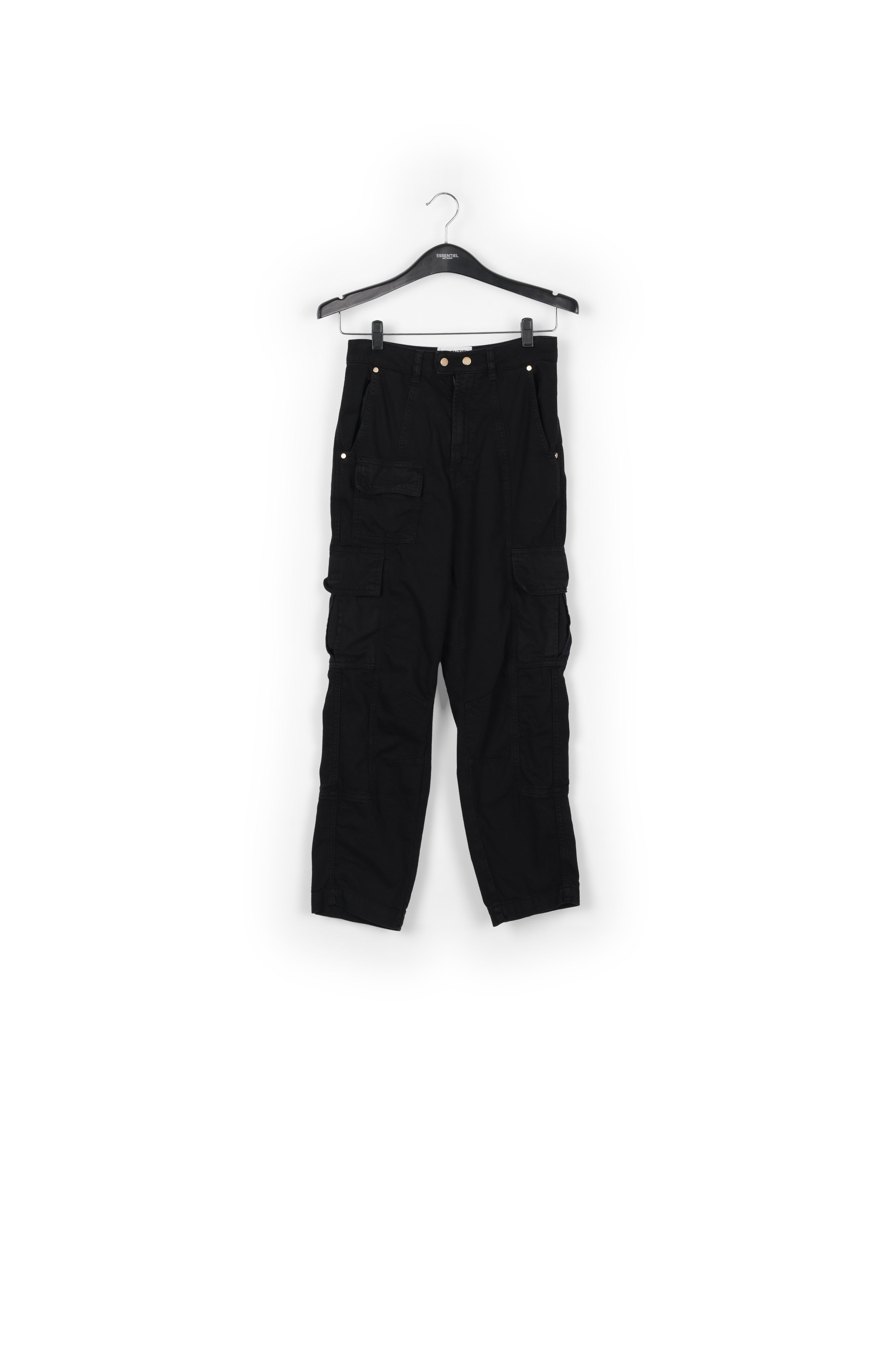 Black straight-leg cargo jeans RE—SSENTIEL | Essentiel second hand