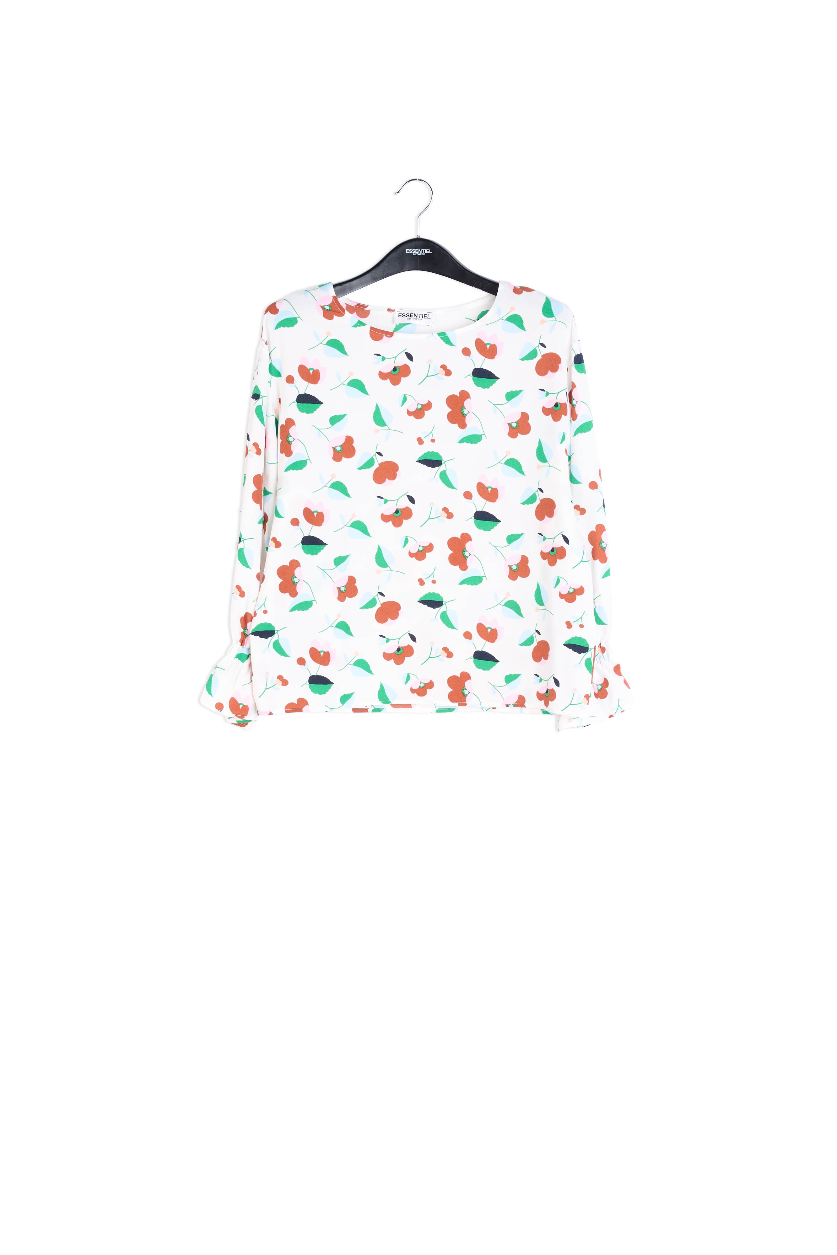 Gebroken witte blouse met bloemenprint RE—SSENTIEL | Essentiel second hand