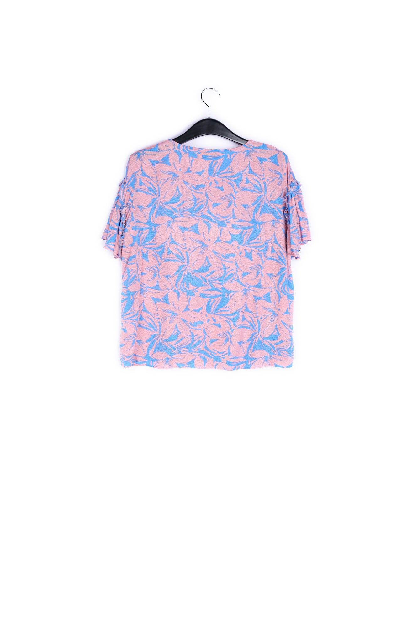 Light pink and floral short-sleeved top RE—SSENTIEL | Essentiel second hand