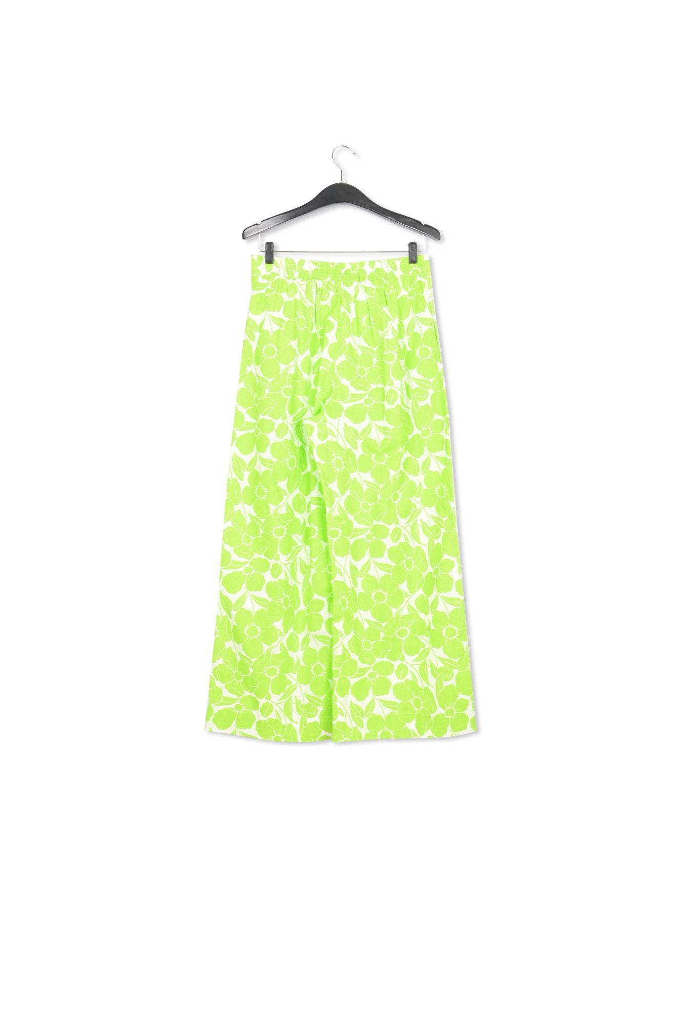 Off-white cotton wide-leg pants with floral print RE—SSENTIEL | Essentiel second hand