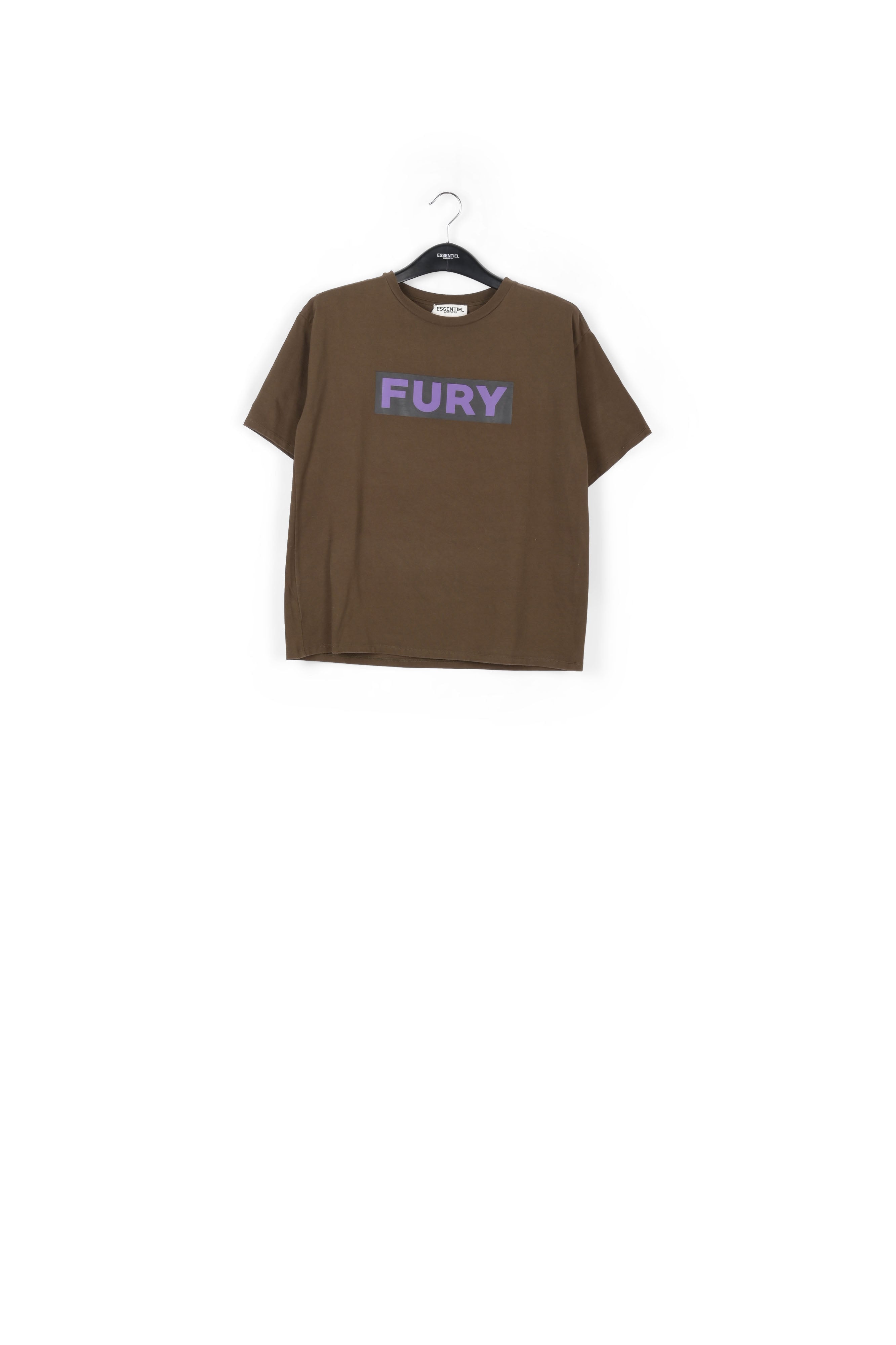 Brown cotton 'Fury' T-shirt RE—SSENTIEL | Essentiel second hand