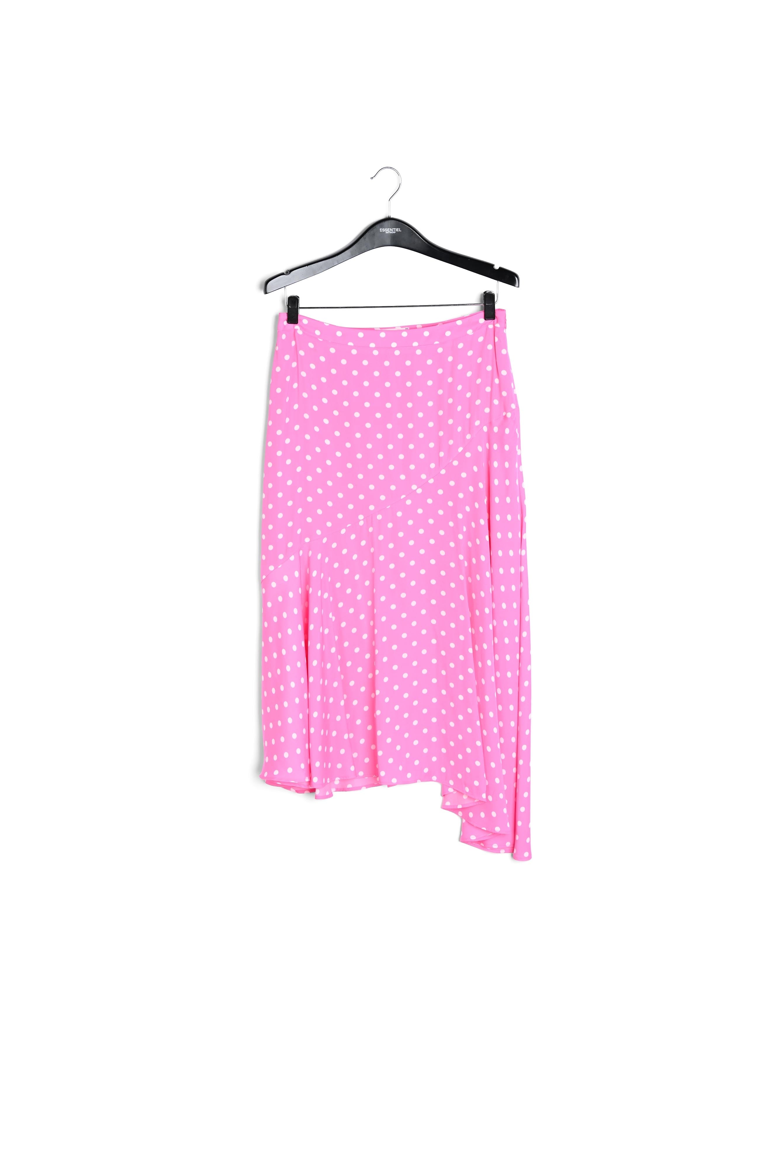 Jupe midi rose fluo à pois RE—SSENTIEL | Essentiel second hand