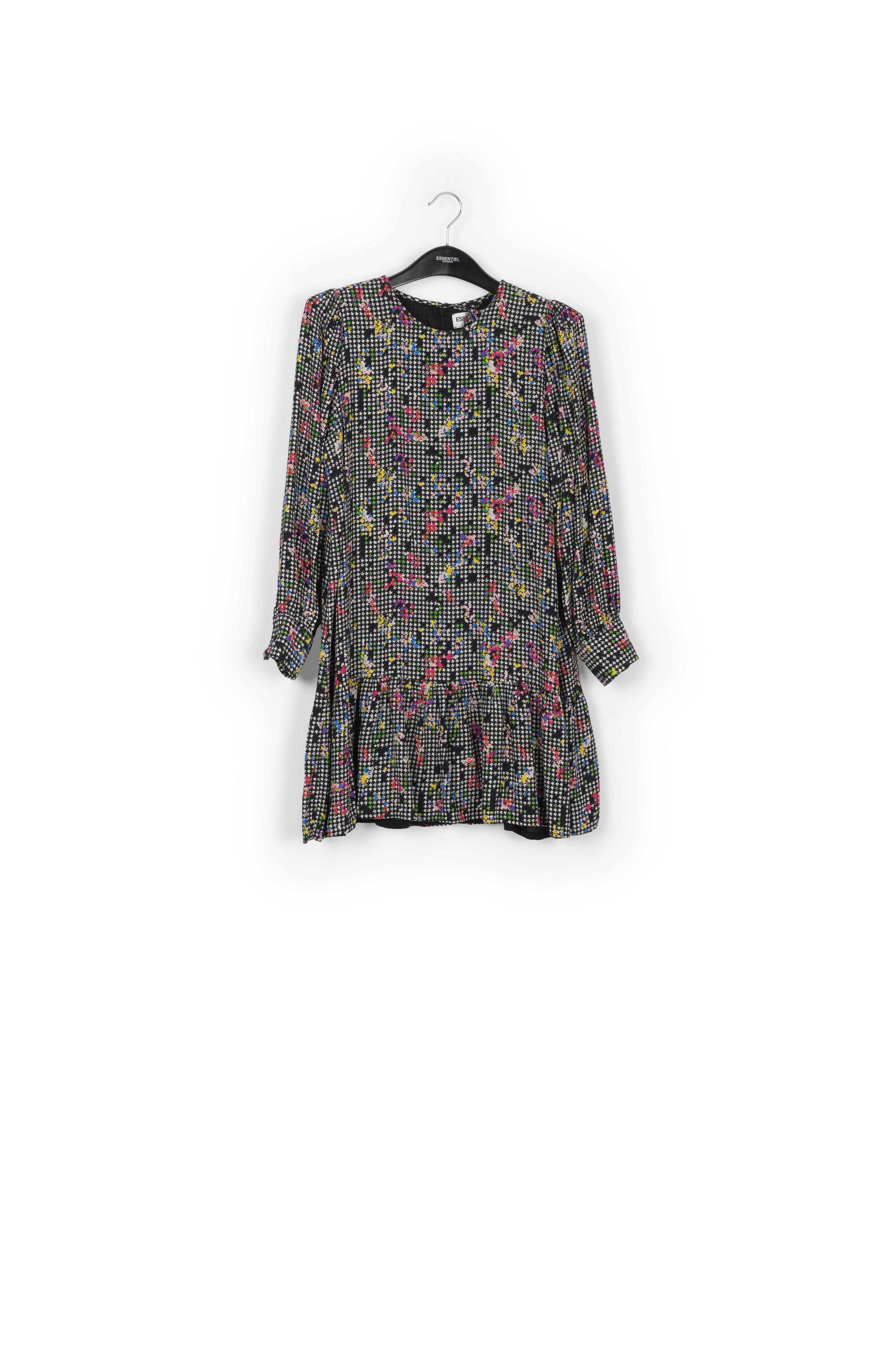 Black and white ruffled hem mini dress RE—SSENTIEL | Essentiel second hand