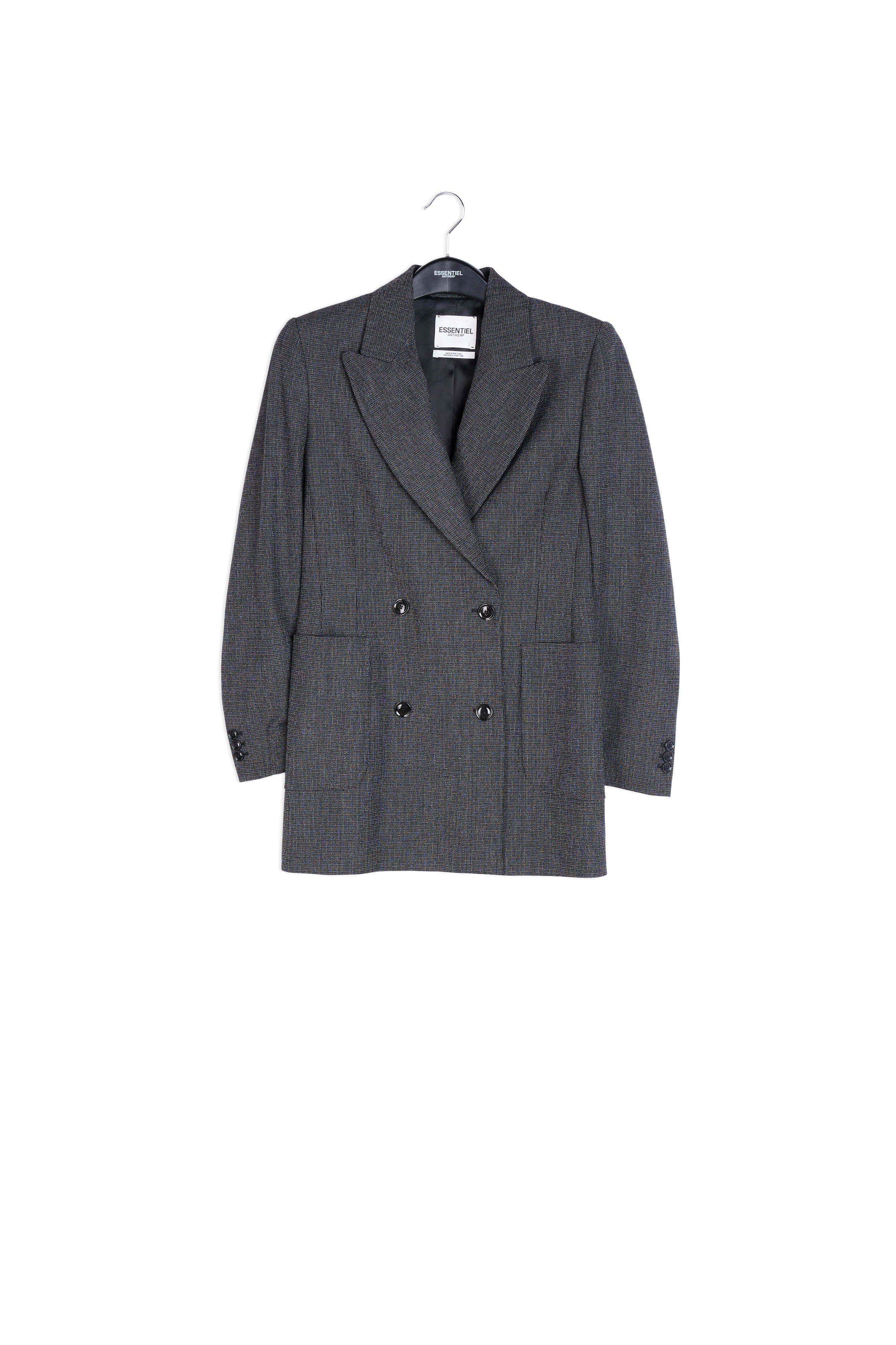 Black double-breasted blazer RE—SSENTIEL | Essentiel second hand