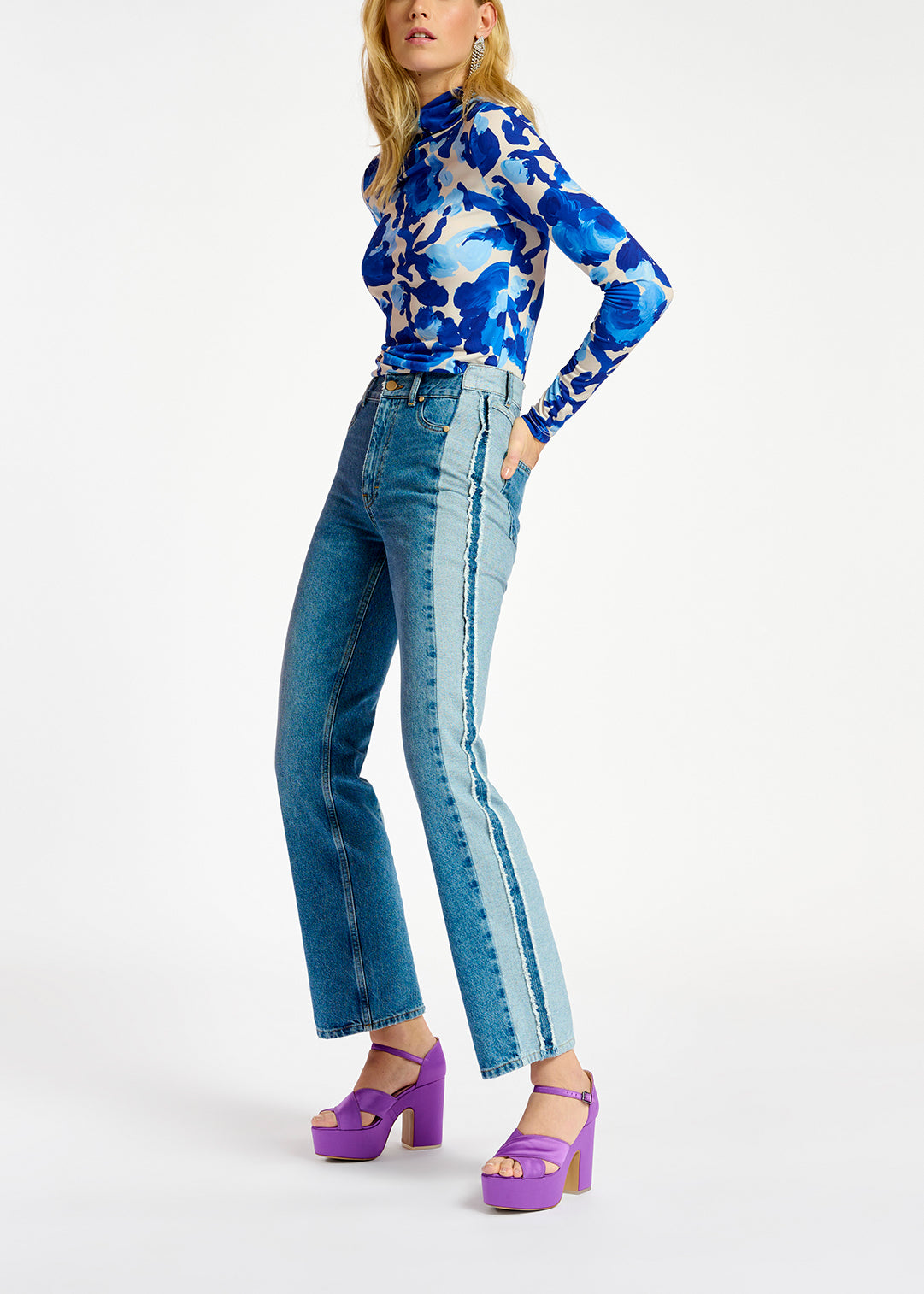 Jean bleu à l'envers aux jambes droites RE—SSENTIEL | Essentiel second hand