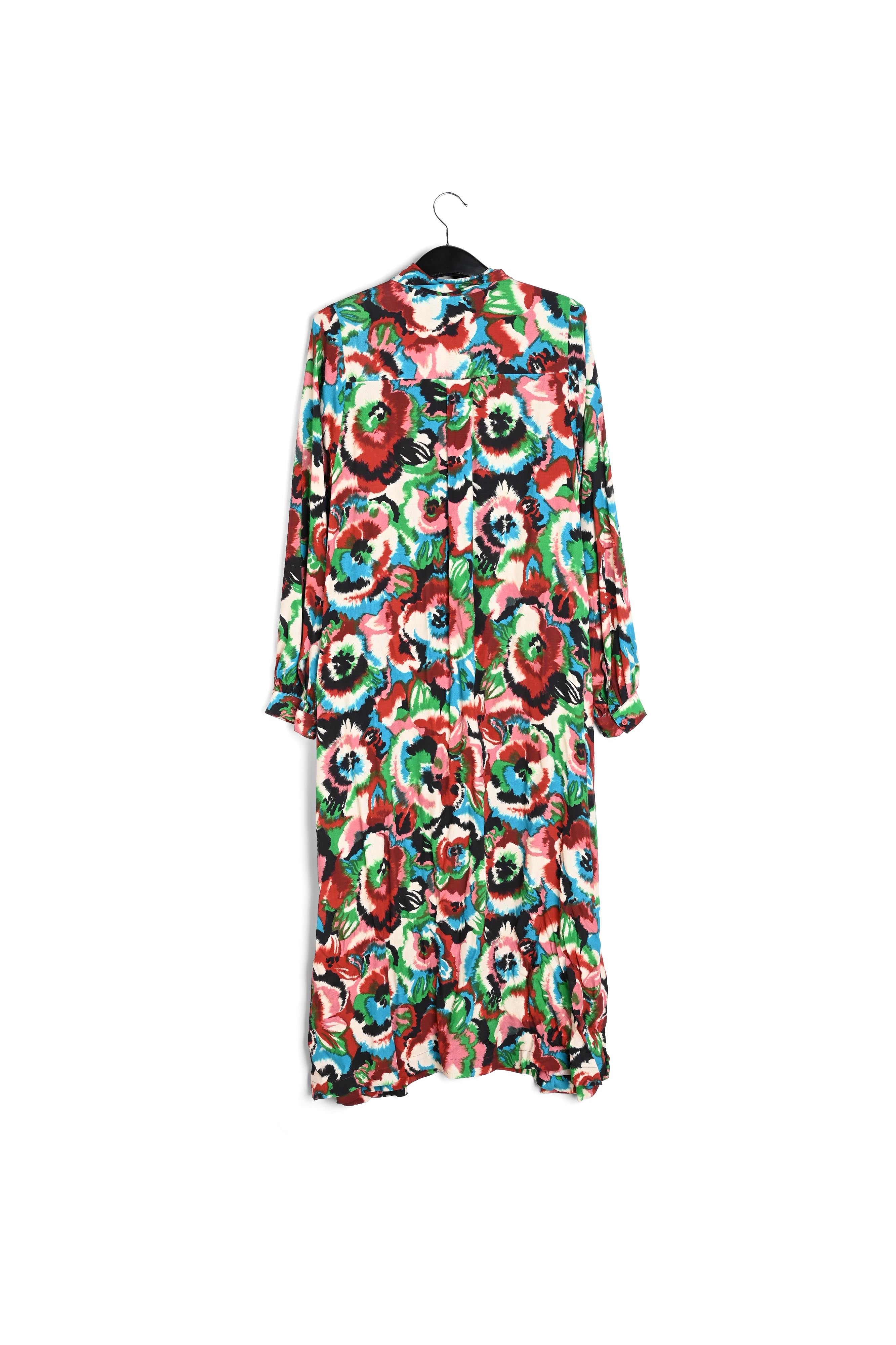 Zwarte hemdjurk met grafische print RE—SSENTIEL | Essentiel second hand