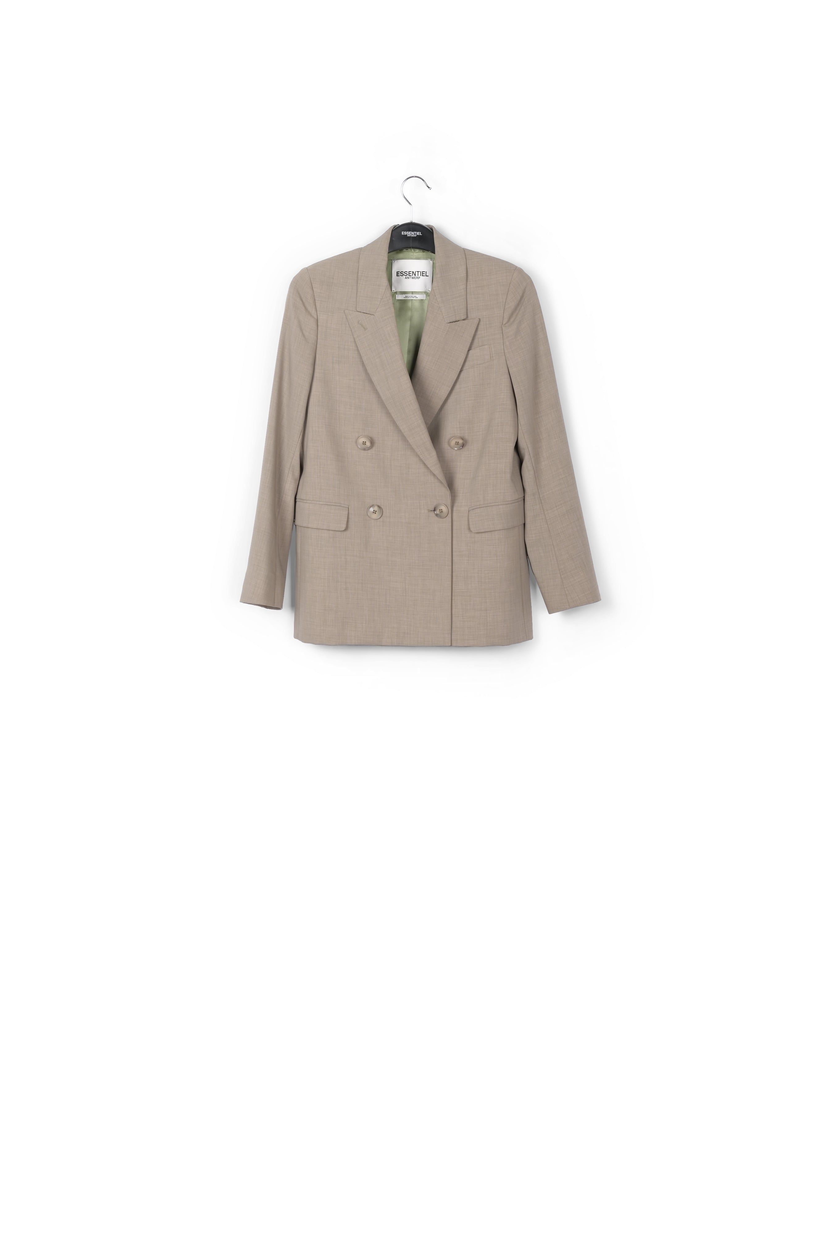 Blazer croisé kaki RE—SSENTIEL | Essentiel second hand