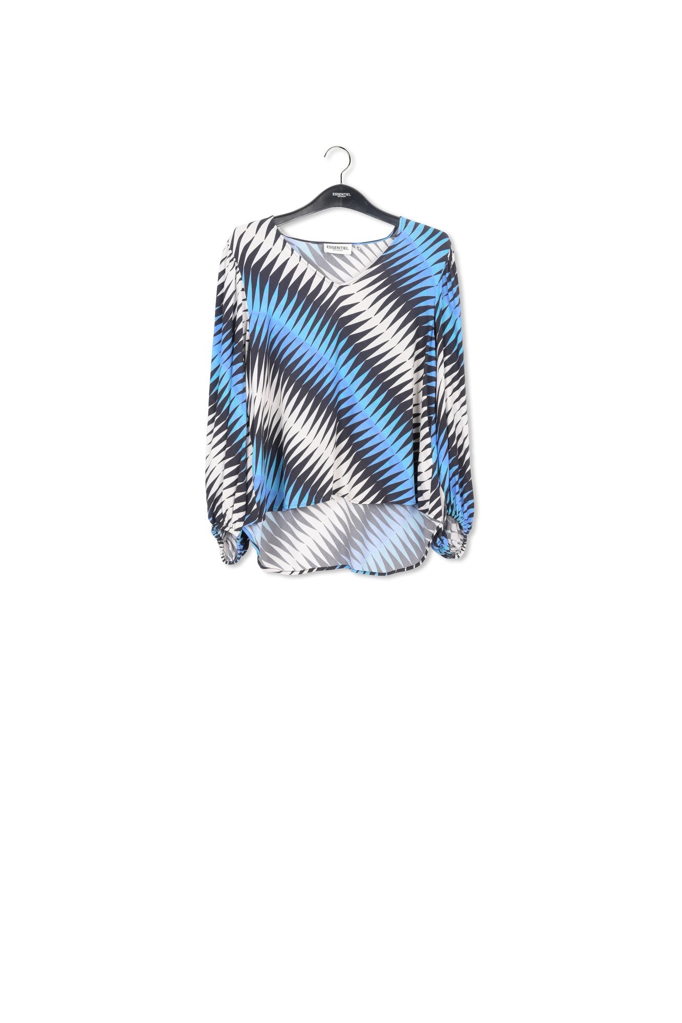 Grafische top met volumineuze mouwen RE—SSENTIEL | Essentiel second hand