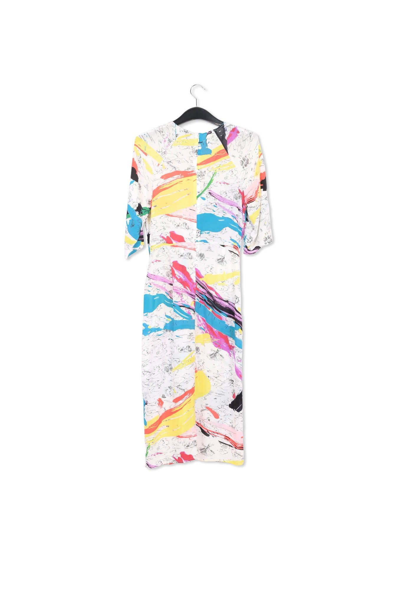 Off-white midi dress with colorful splatters RE—SSENTIEL | Essentiel second hand