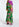 Green watercolor print maxi-length shirt dress Faume - seconde main