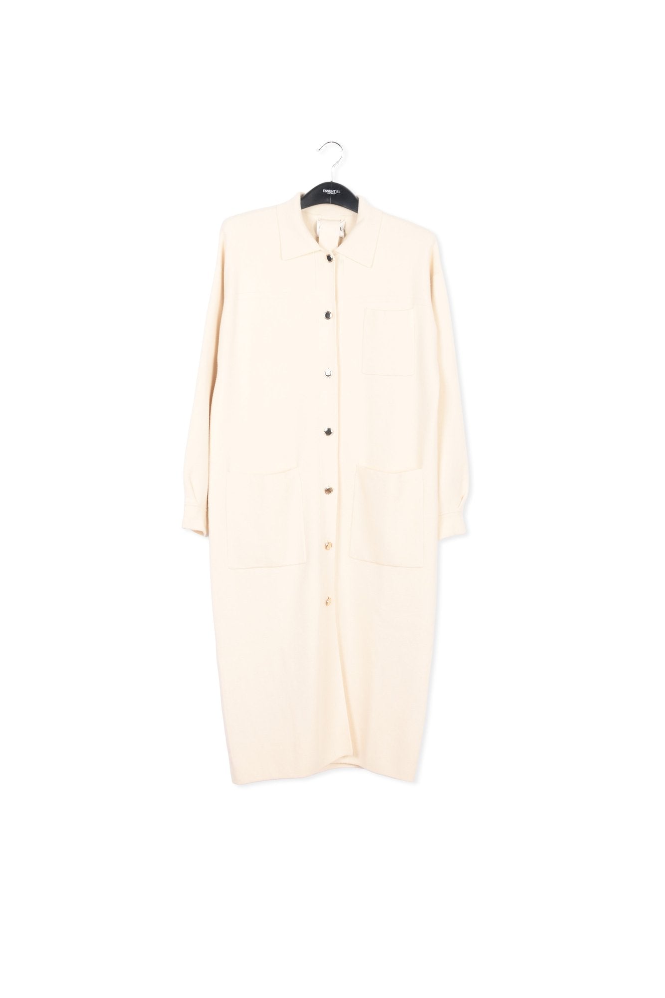 Off-white belted midi-length knit RE—SSENTIEL | Essentiel second hand