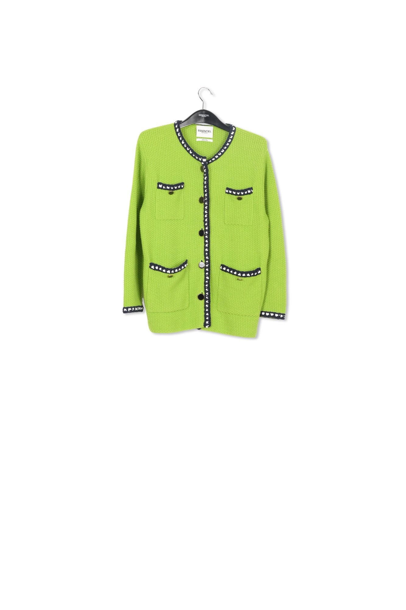 Cardigan vert en laine et coton RE—SSENTIEL | Essentiel second hand