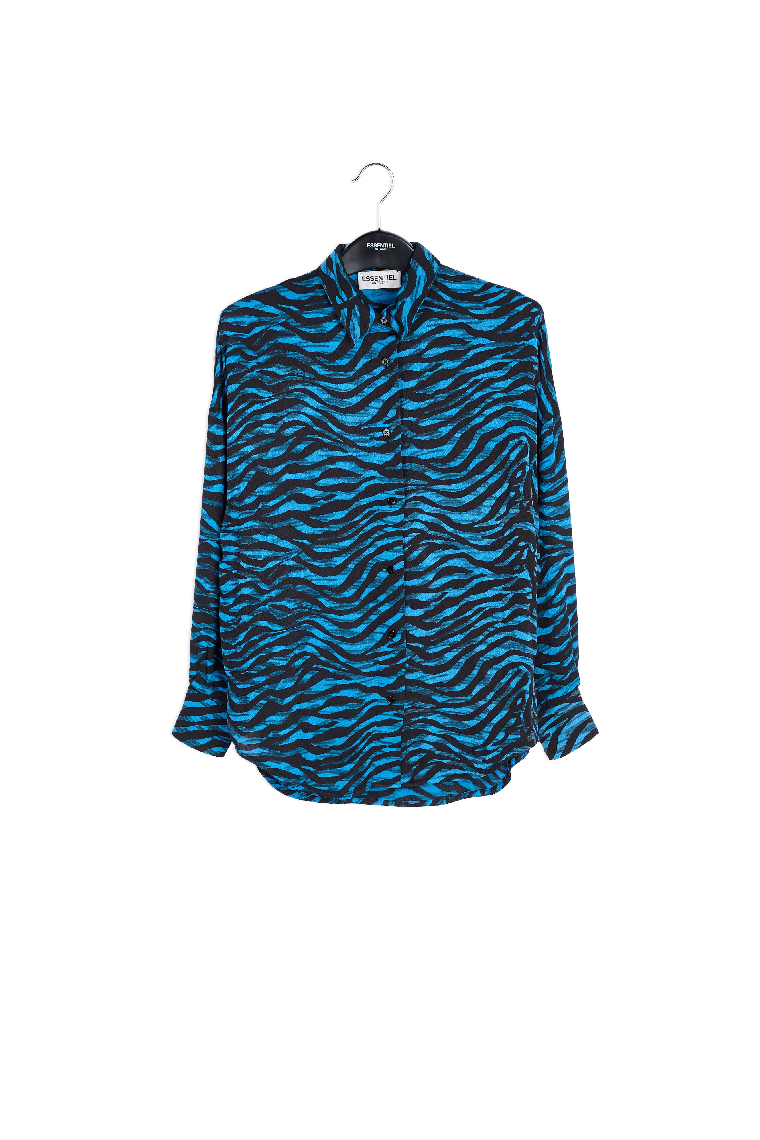 Chemise oversize zébrée turquoise et verte RE—SSENTIEL | Essentiel second hand