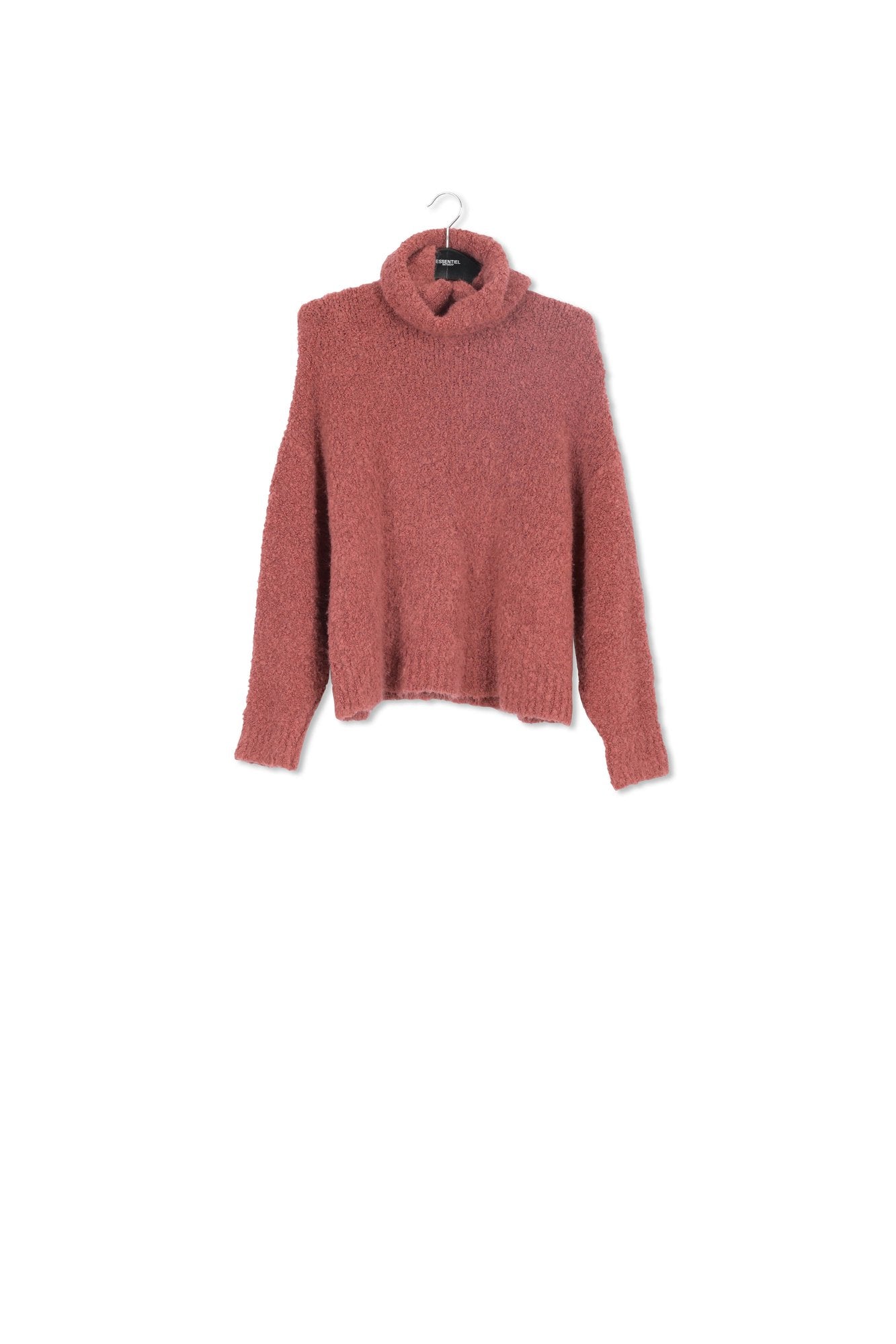 Brown knit sweater with separate collar RE—SSENTIEL | Essentiel second hand
