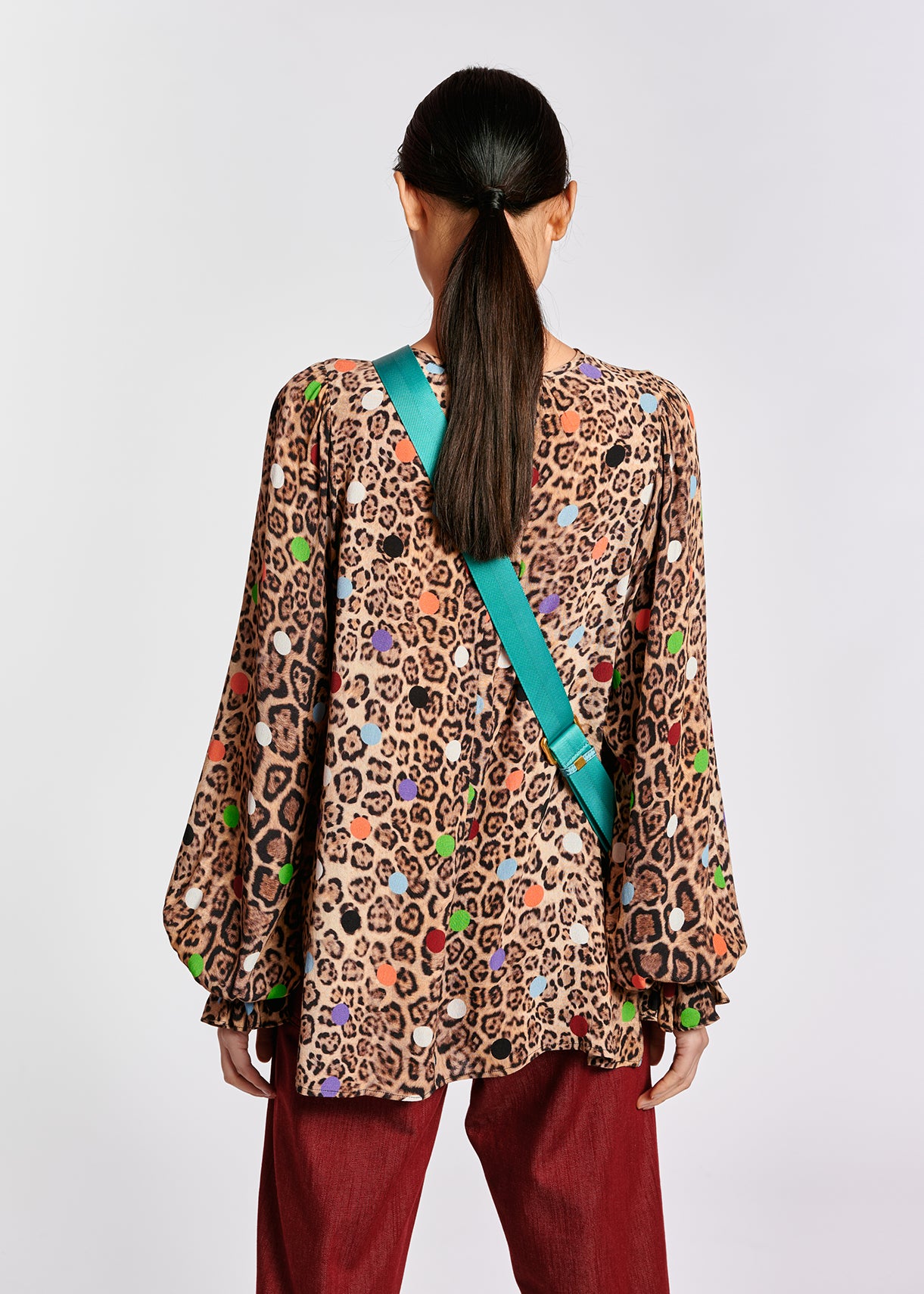 Leopard print and dots loose-fit top RE—SSENTIEL | Essentiel second hand