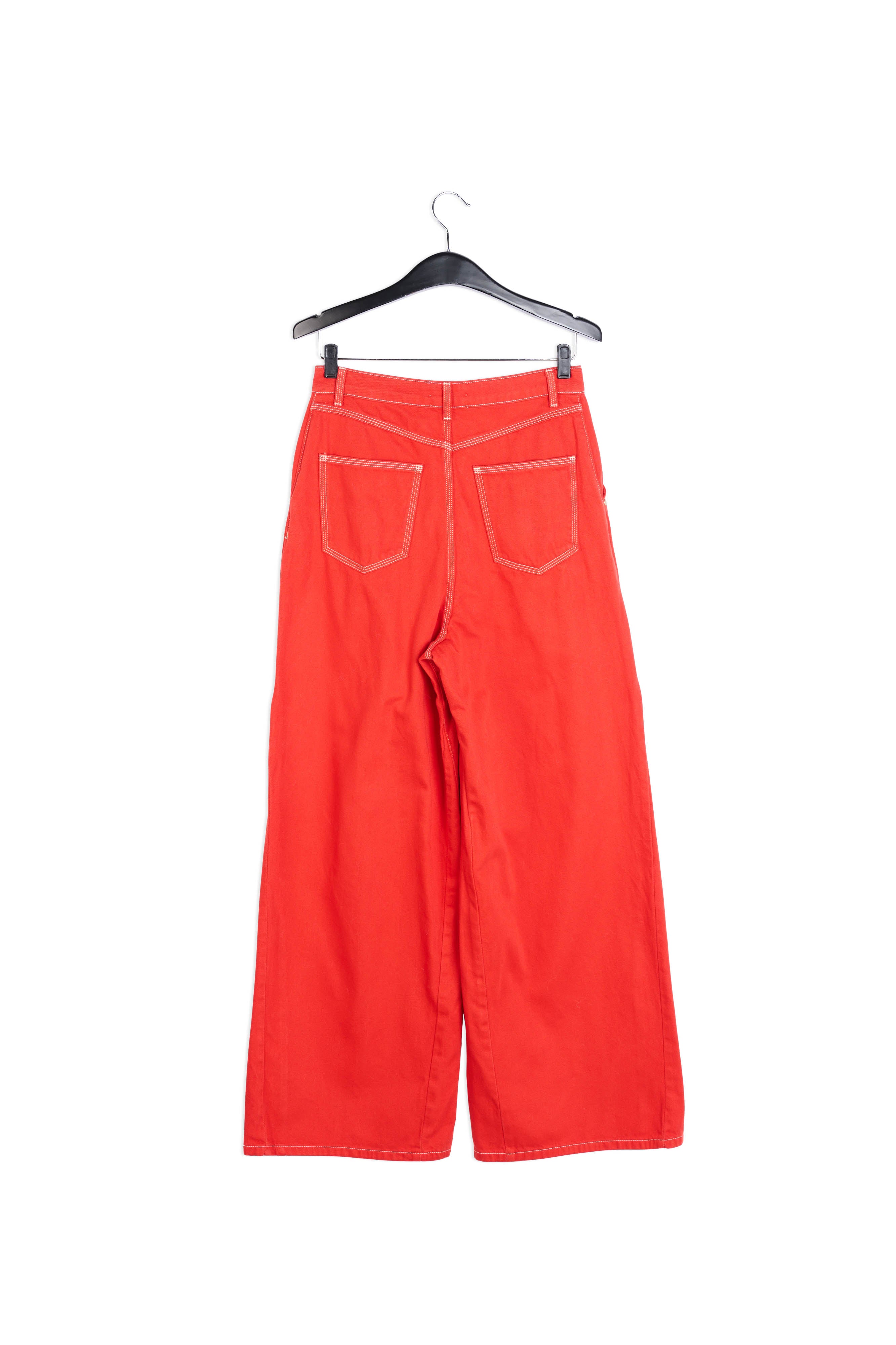 Red denim wide-leg jeans RE—SSENTIEL | Essentiel second hand