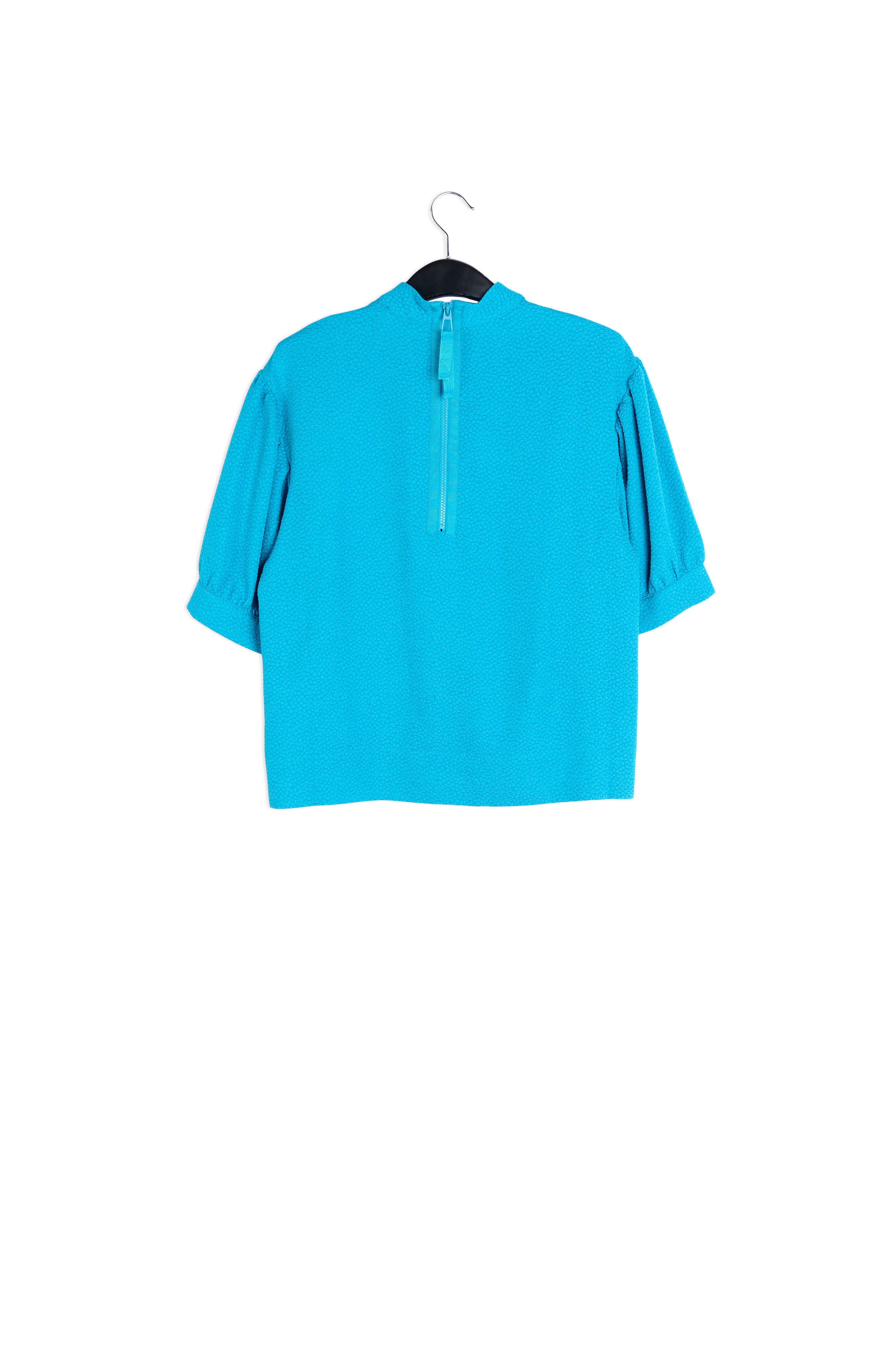 Blue top with puffed sleeves RE—SSENTIEL | Essentiel second hand